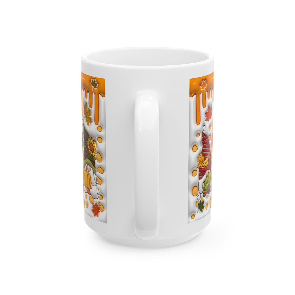 Autumn Gnome Pumpkin Mug | Ceramic Coffee Mug