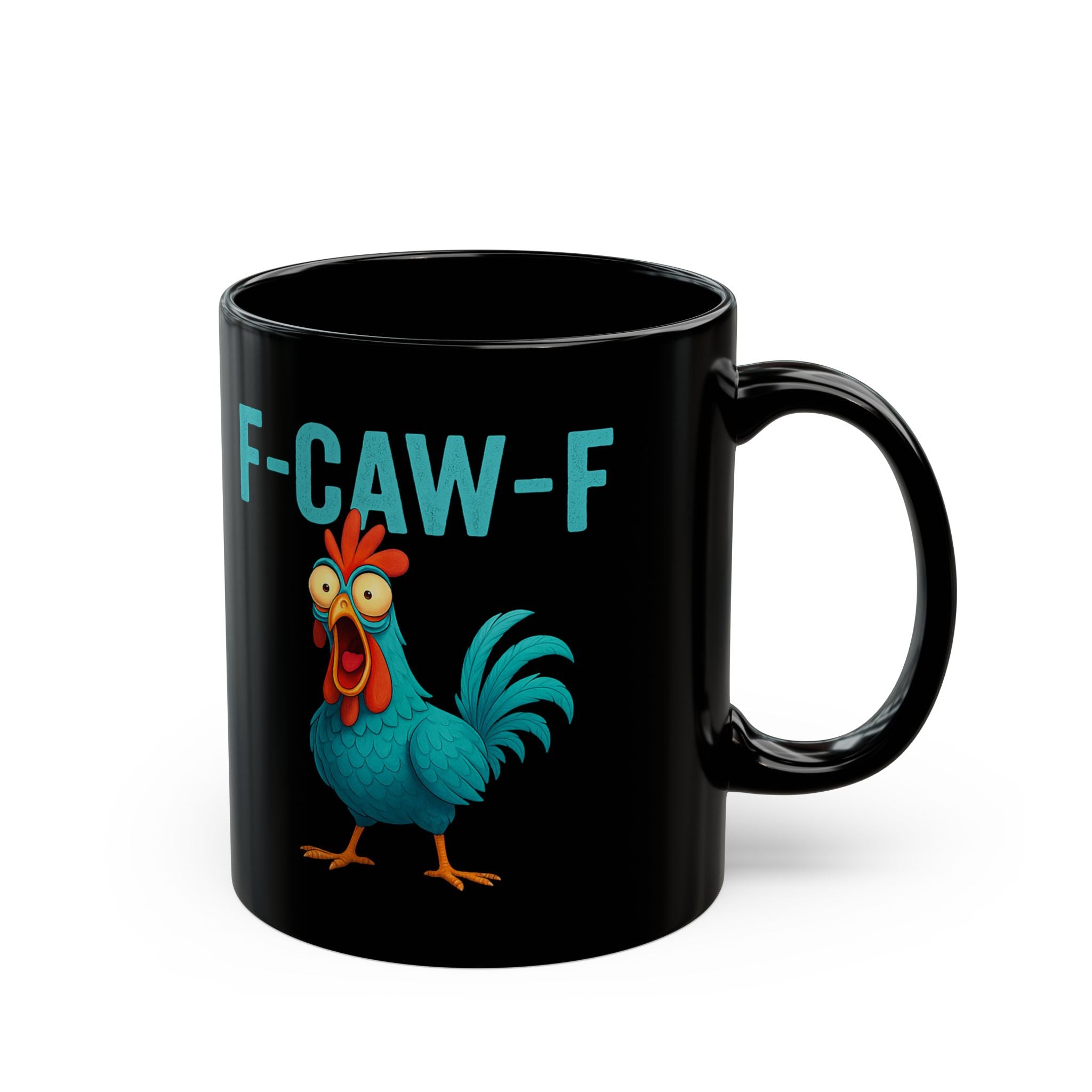 After Coffee Effects F-CAW-F - Funny Chicken Mug, Quirky Rooster Cup, Gift for Animal Lovers, Family Coffee Mug, Humorous Kitchenware