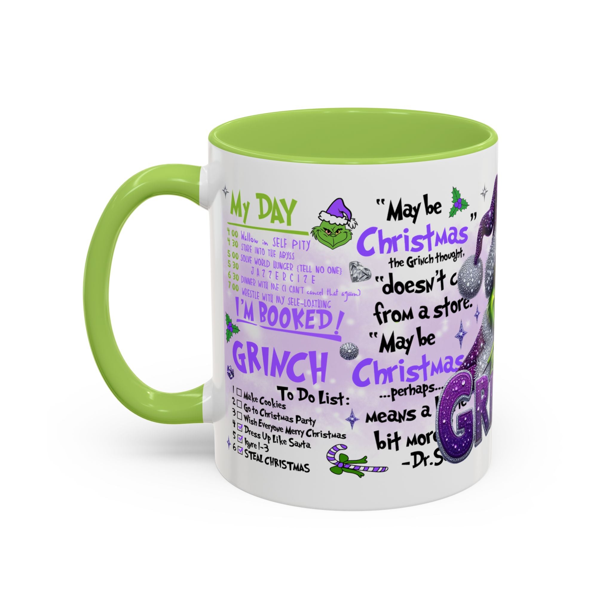 Grinchy Accent Coffee Mug - Fun Holiday Gift, Christmas Decor, Grinch Fan Merchandise, Unique Coffee Cup, Holiday Humor