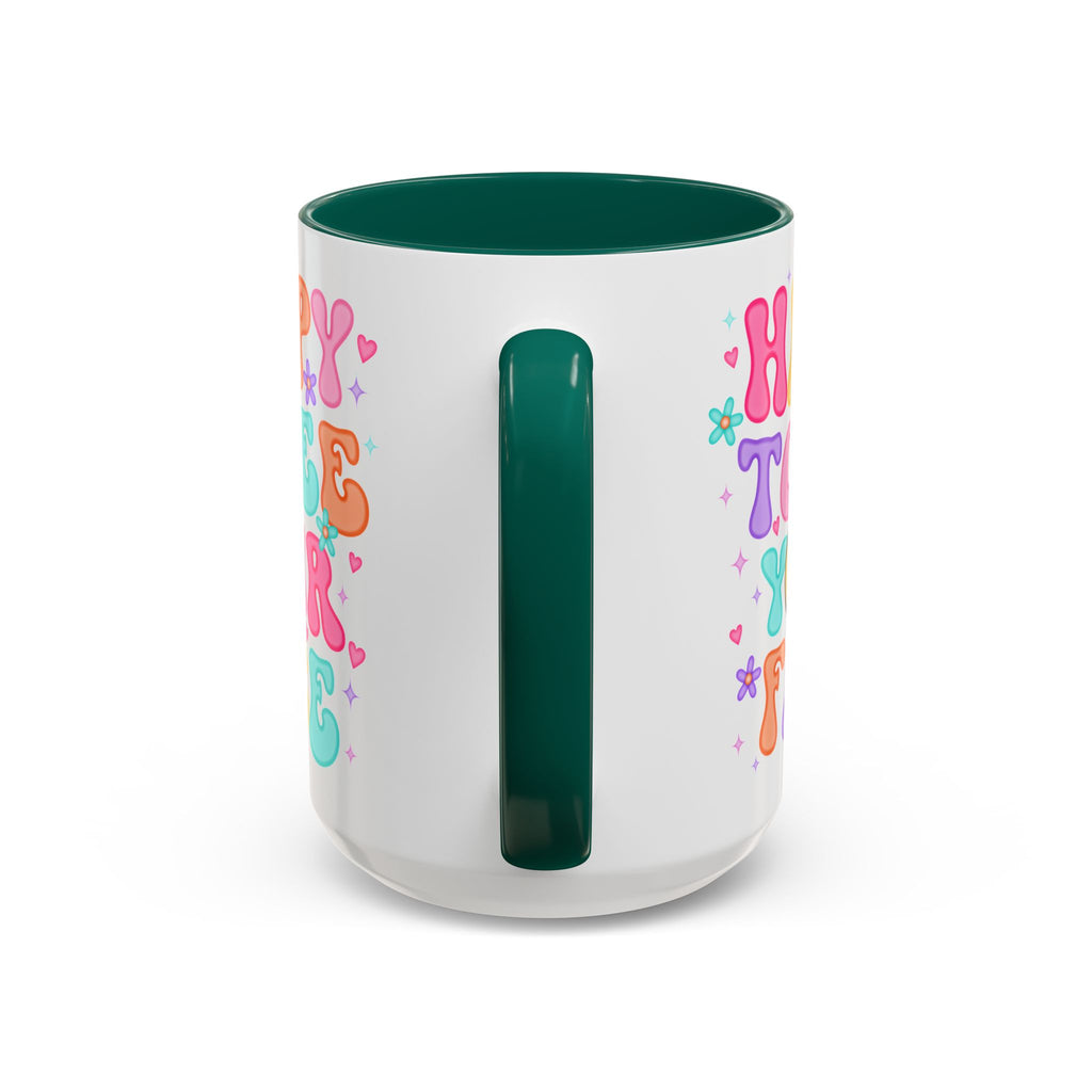 Happy To See Your Face Colorful Coffee Mug — Retro Smiley 11oz/15oz