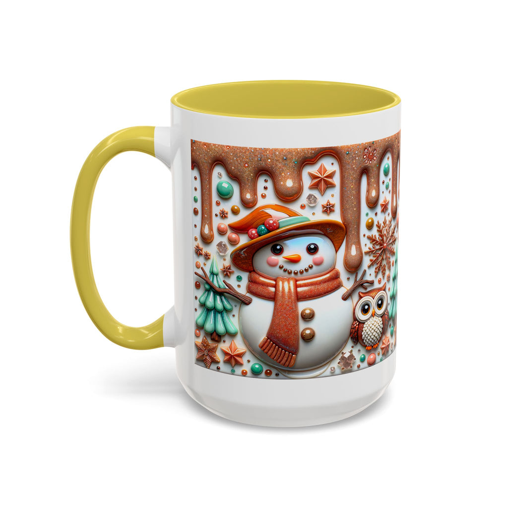 Colorful Holiday Mugs: Festive Owl & Snowman Design, Winter Gift, Christmas Coffee Cup, Cozy Kitchen Decor, Hot Cocoa Mug