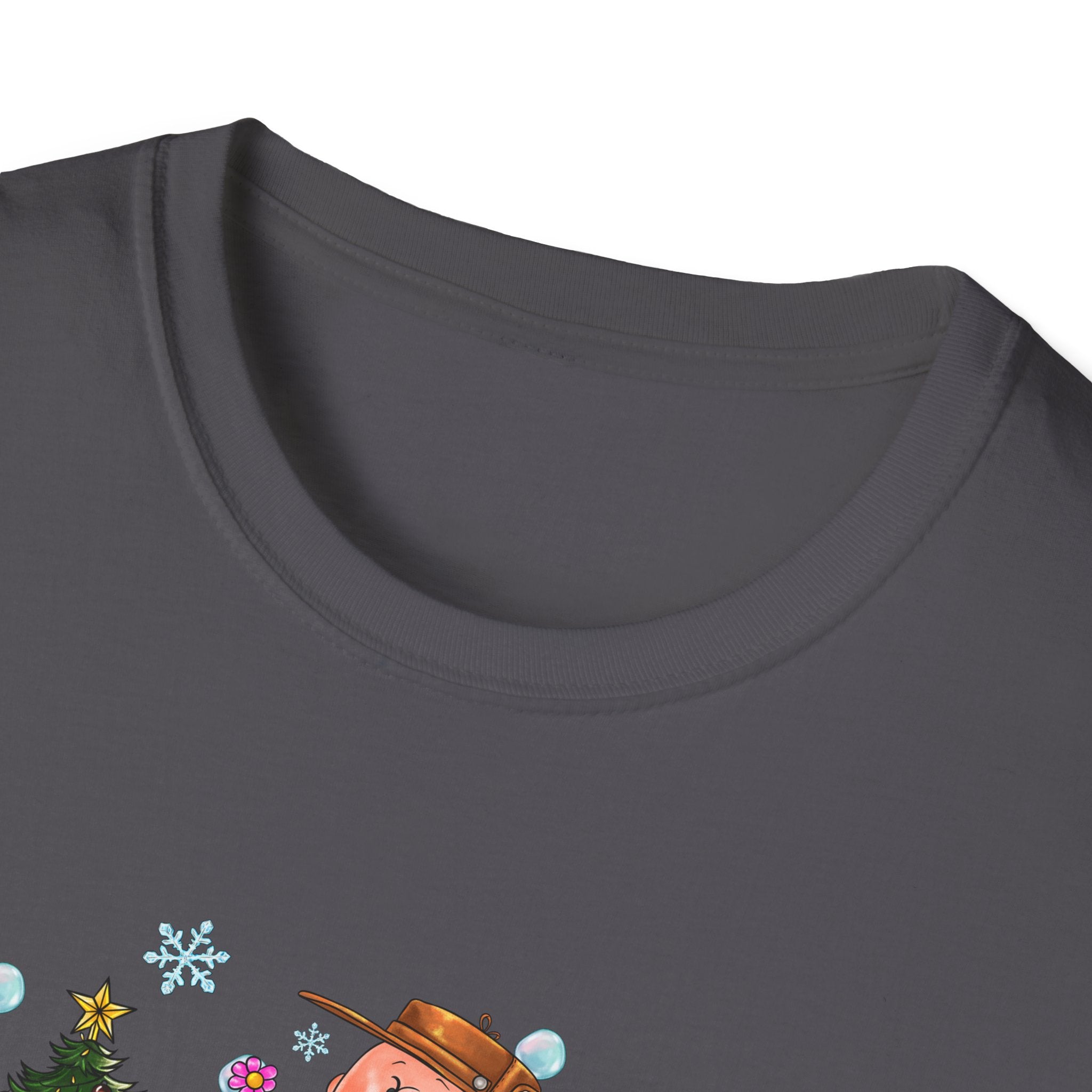 Holiday Cartoon Characters T-Shirt | Christmas Kids Crew Illustration