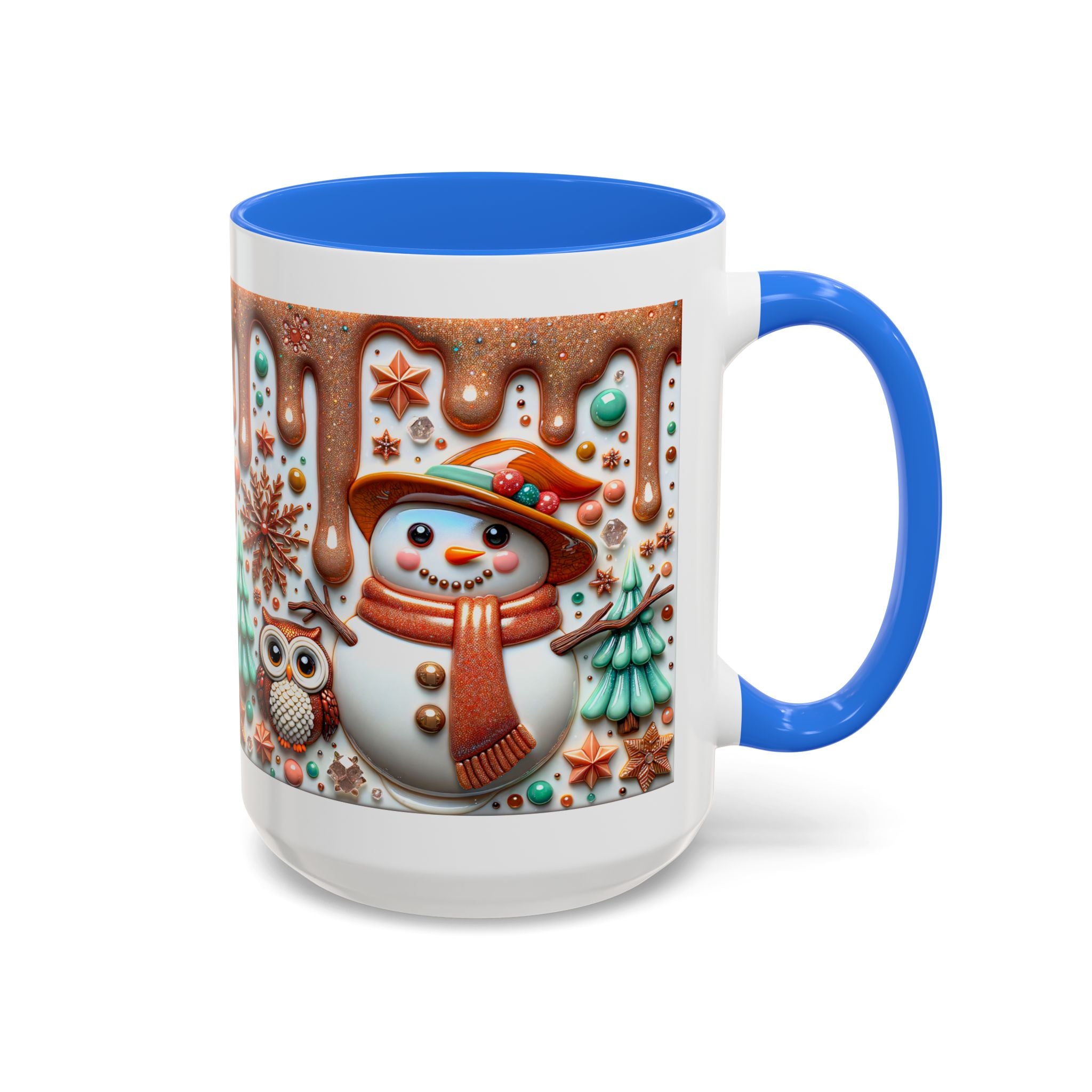 Colorful Holiday Mugs: Festive Owl & Snowman Design, Winter Gift, Christmas Coffee Cup, Cozy Kitchen Decor, Hot Cocoa Mug