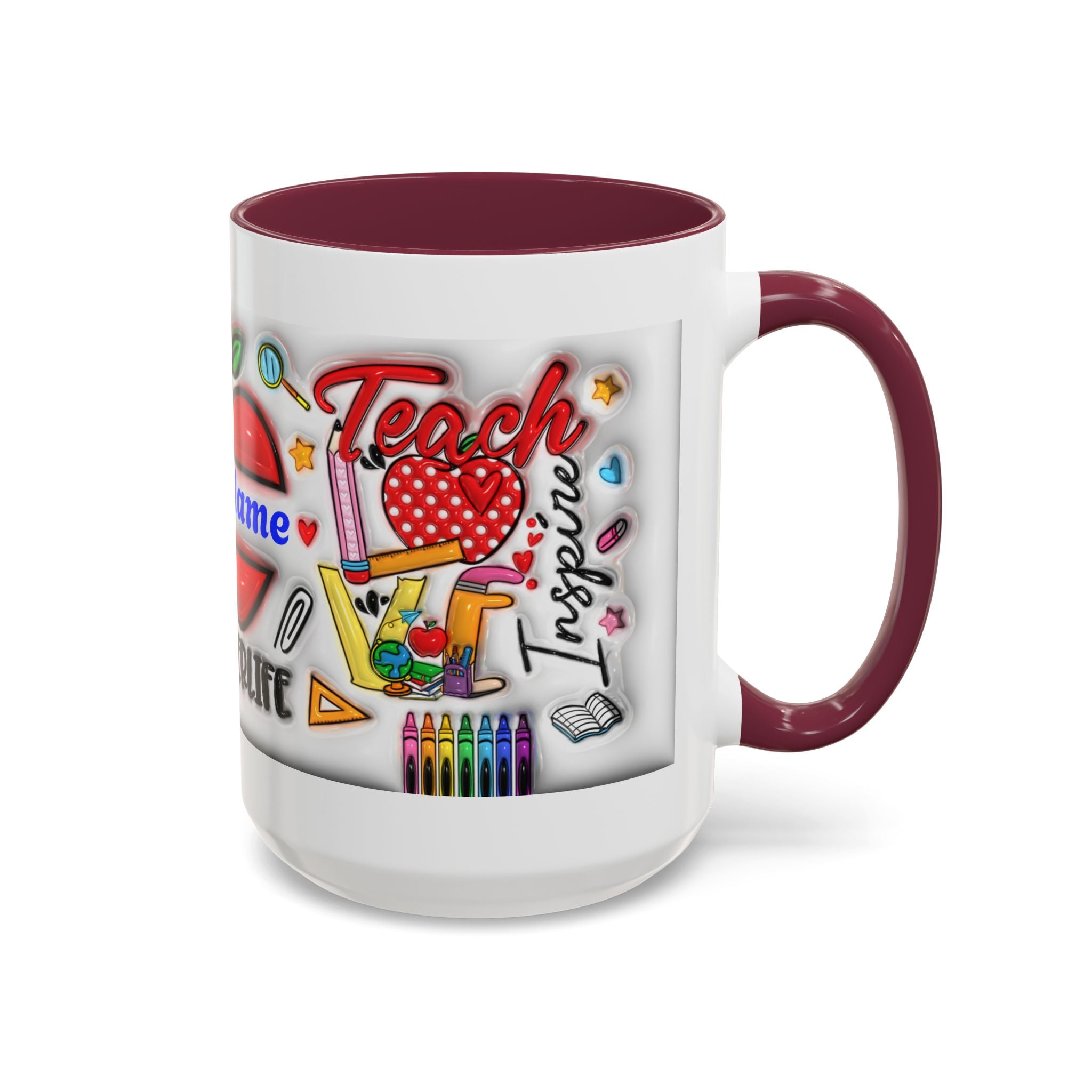 Personalized Teacher Mugs | Colorful 11oz & 15oz Coffee Cups | Fun Gift for Educators | Back to School | Teacher Appreciation