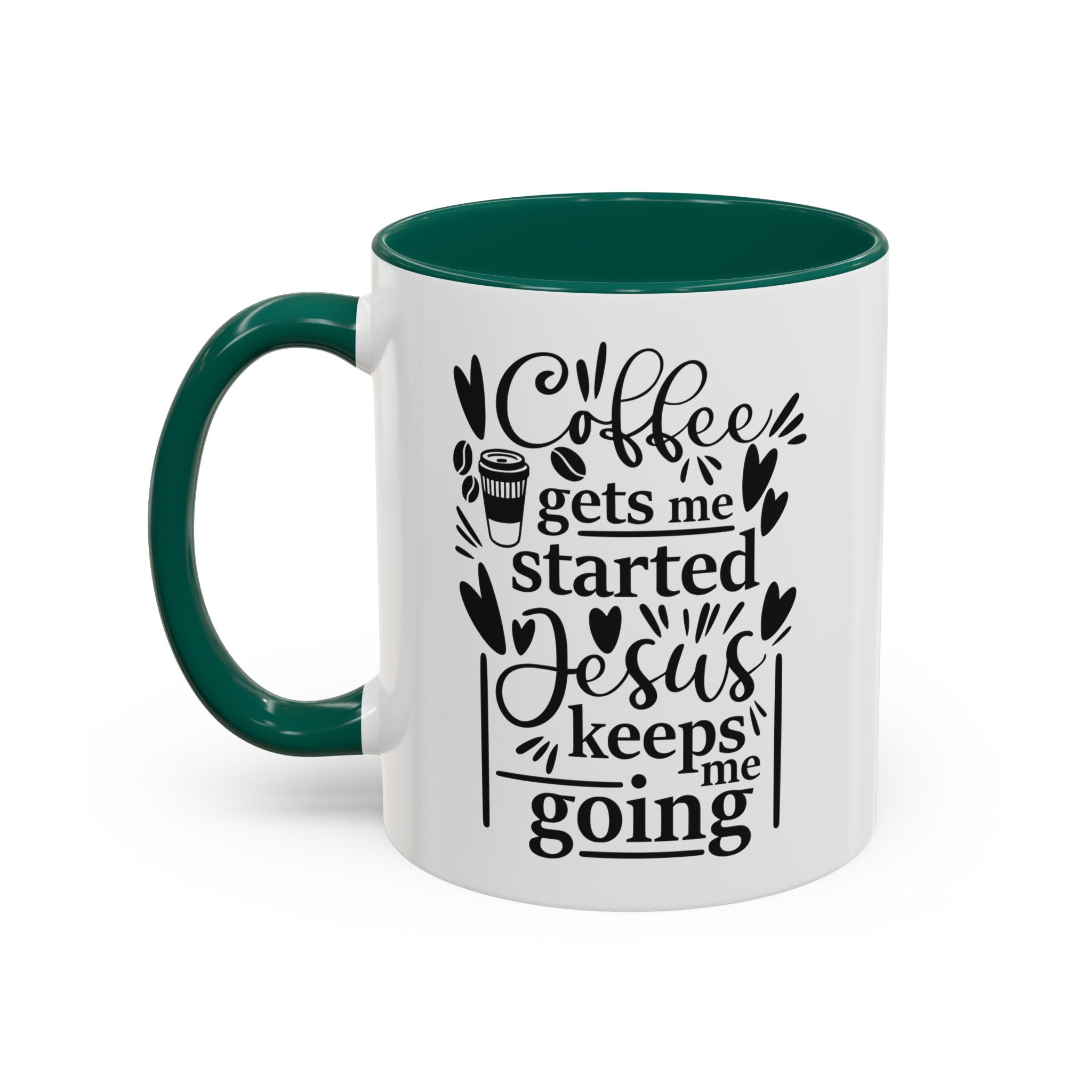 Faithful Morning Mug, Christian Coffee Cup, Religious Tea Mug, Jesus and Coffee Drinkware, Colorful Ceramic Mug