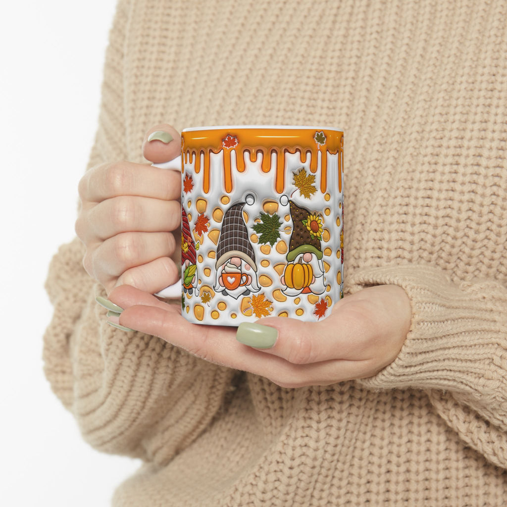 Autumn Gnome Pumpkin Mug | Ceramic Coffee Mug