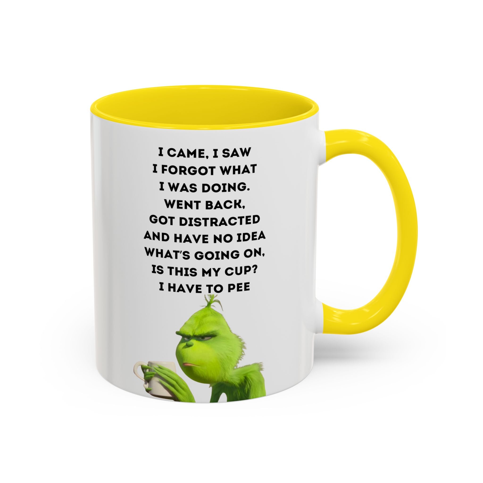 Grumpy Grinch Quote Accent Coffee Mug | Funny Holiday Coffee Cup