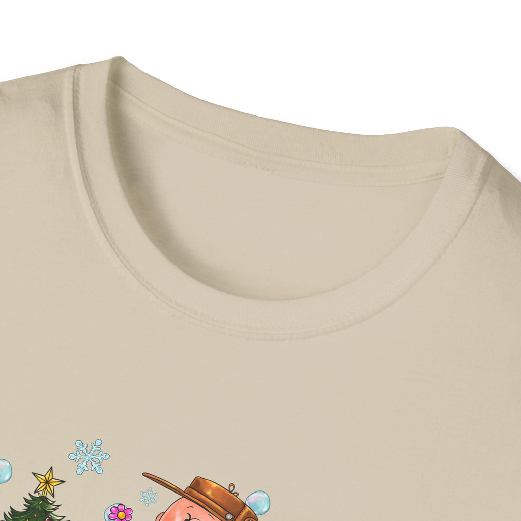 Holiday Cartoon Characters T-Shirt | Christmas Kids Crew Illustration