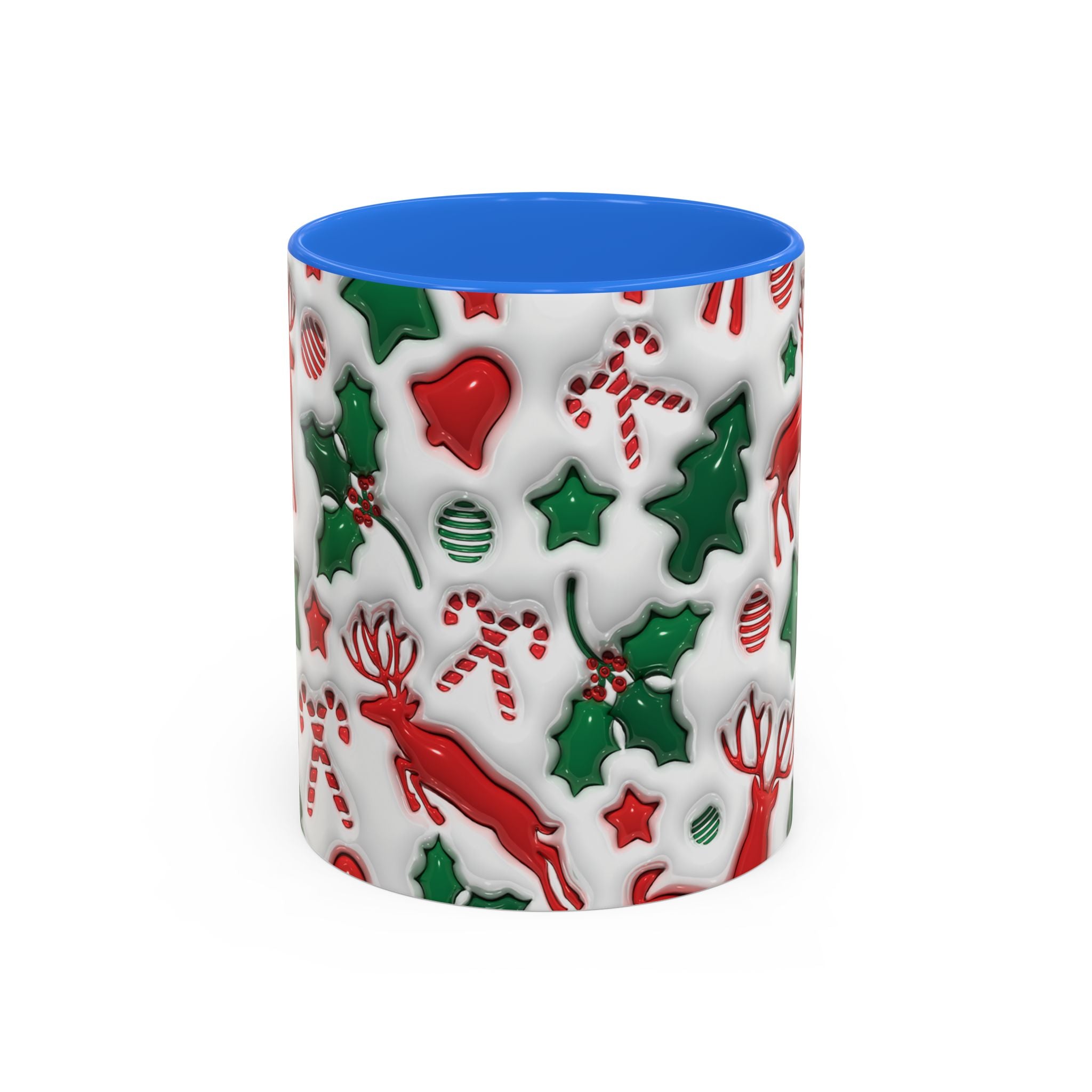 Festive Holiday Mugs, Christmas Coffee Cups, Colorful Reindeer and Candy Cane Design, Cozy Winter Drinkware, Perfect Gift for Holidays