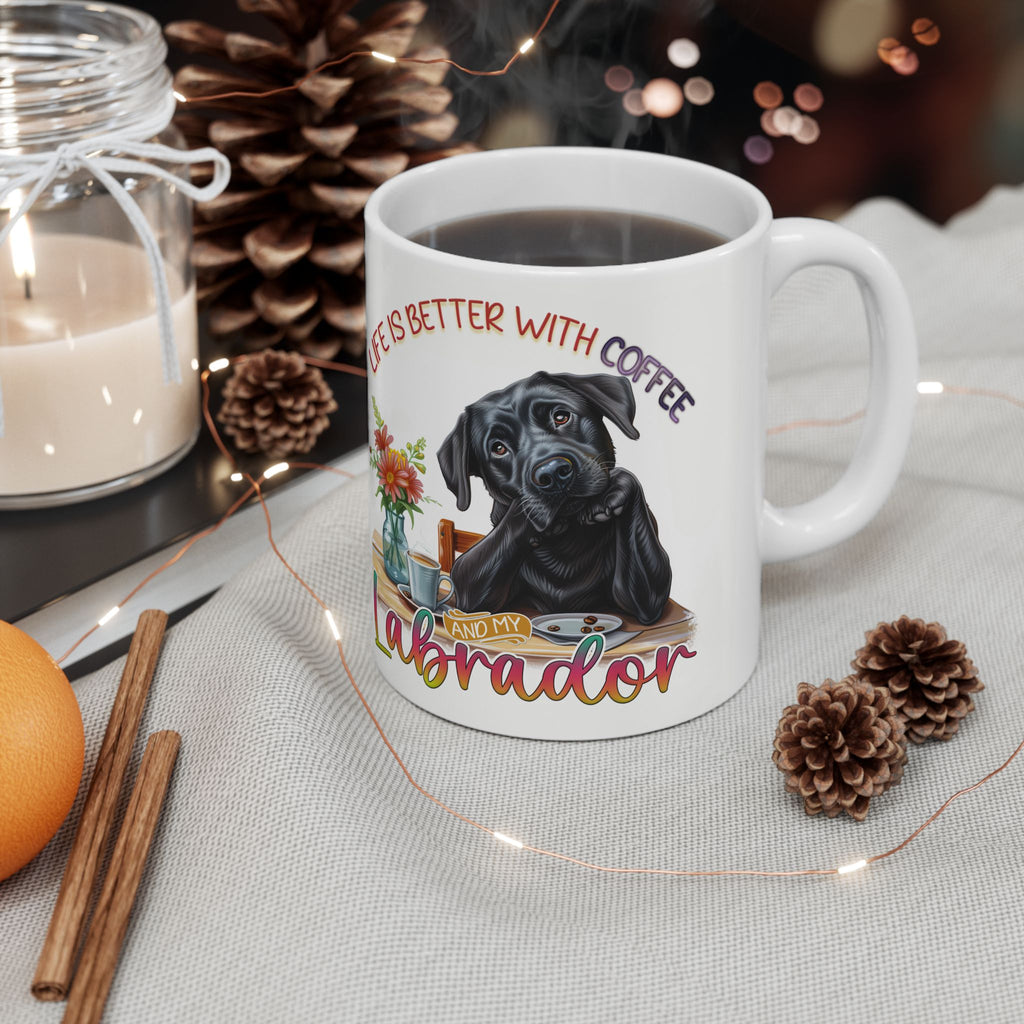 Life Is Better With Coffee Labrador Mug | Ceramic Dog Lover Coffee Cup