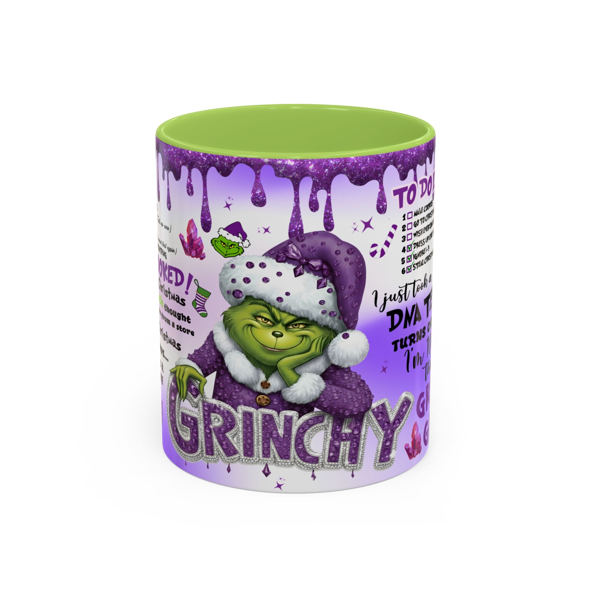Grinchy Coffee Mug - Fun Holiday Mug, Christmas Gift, Office Decor, Grinch Lovers, DNA Test Humor