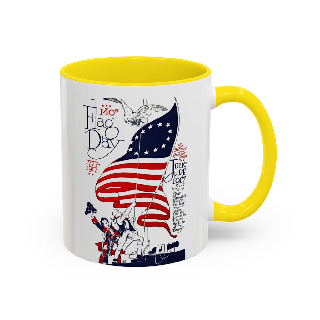 American Flag Day June 14th Parade Illustration Mug | Accent Coffee Mug