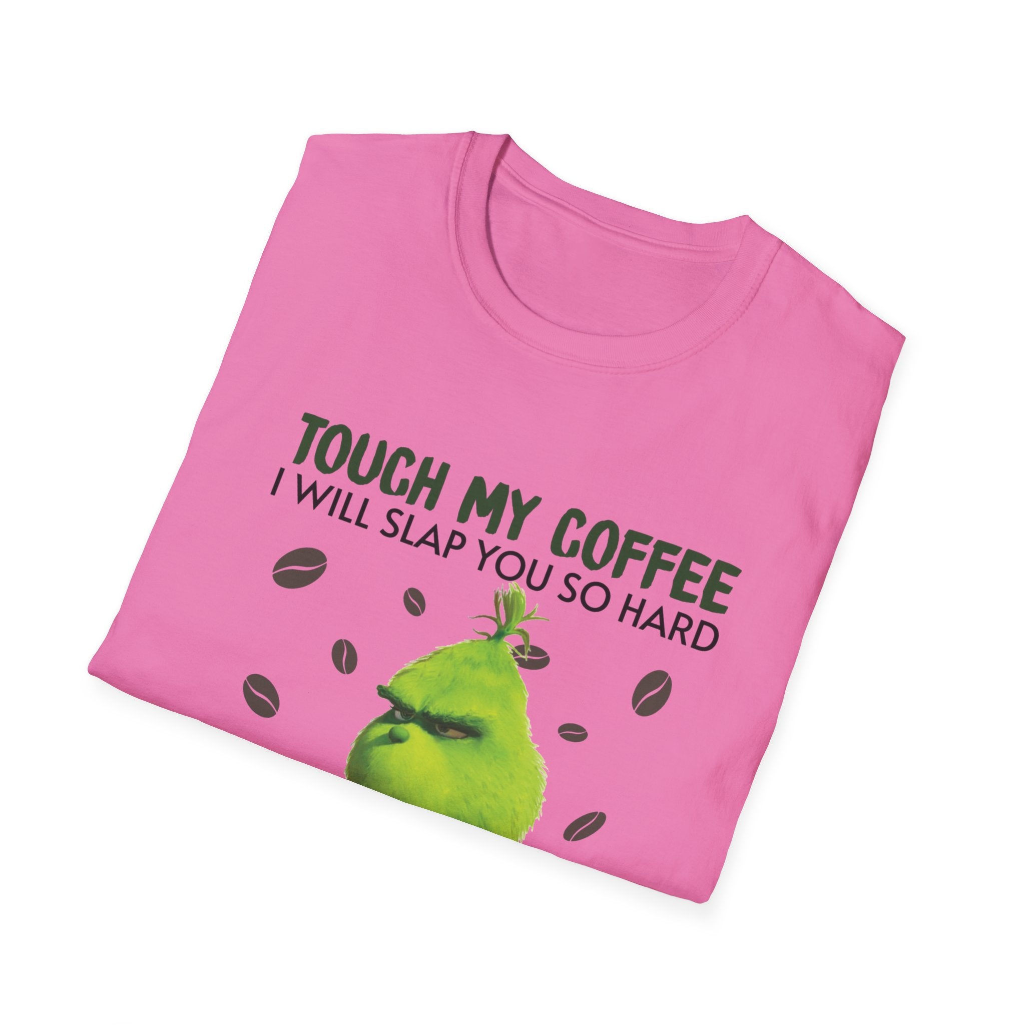 Funny Grinch Coffee T-Shirt, Unisex Tee for Coffee Lovers, Holiday Gift, Quirky Humor Shirt, Perfect for Christmas and Birthdays