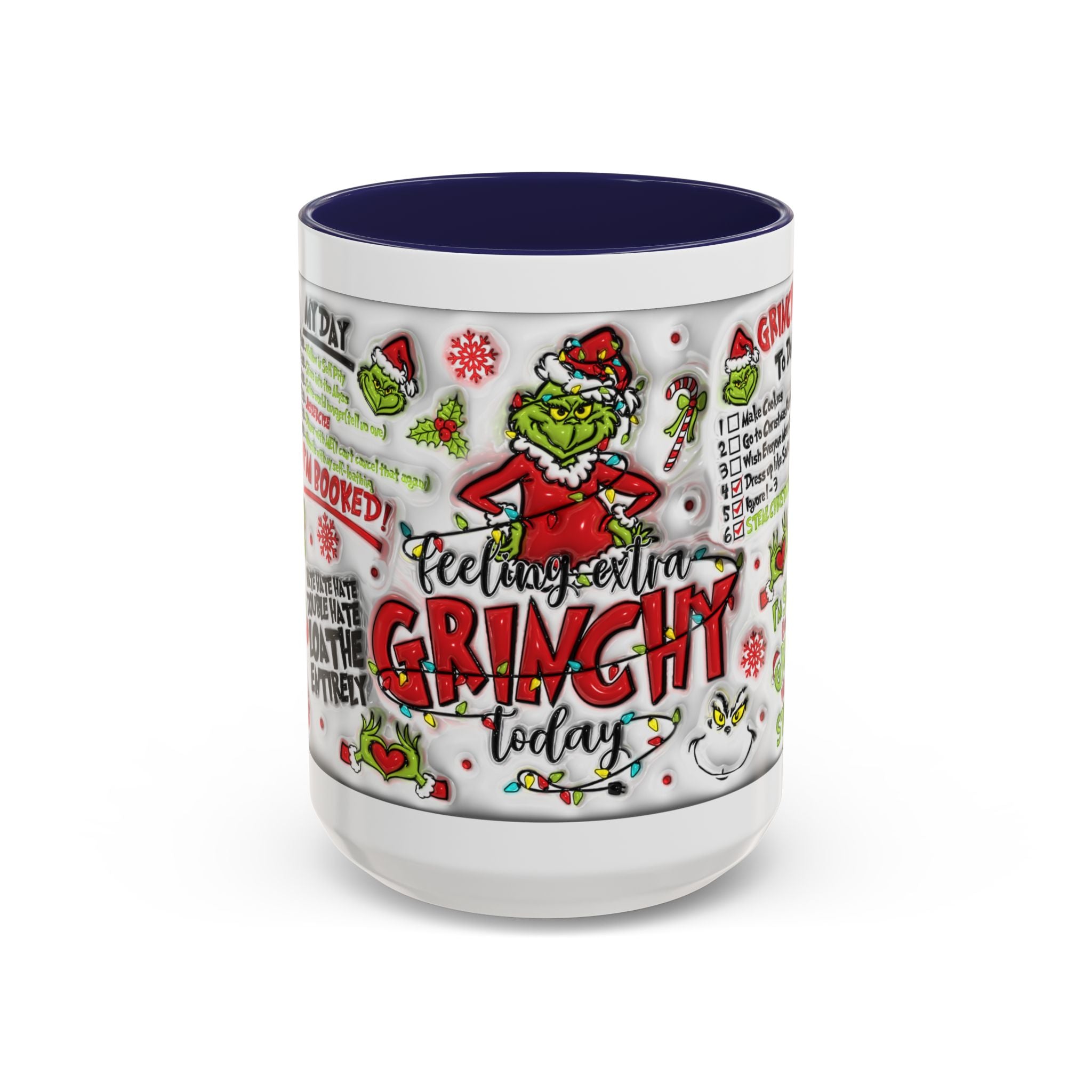 Grinchy Holiday Coffee Mug — "Feeling Extra Grinchy Today" Accent Mug (11/15oz)