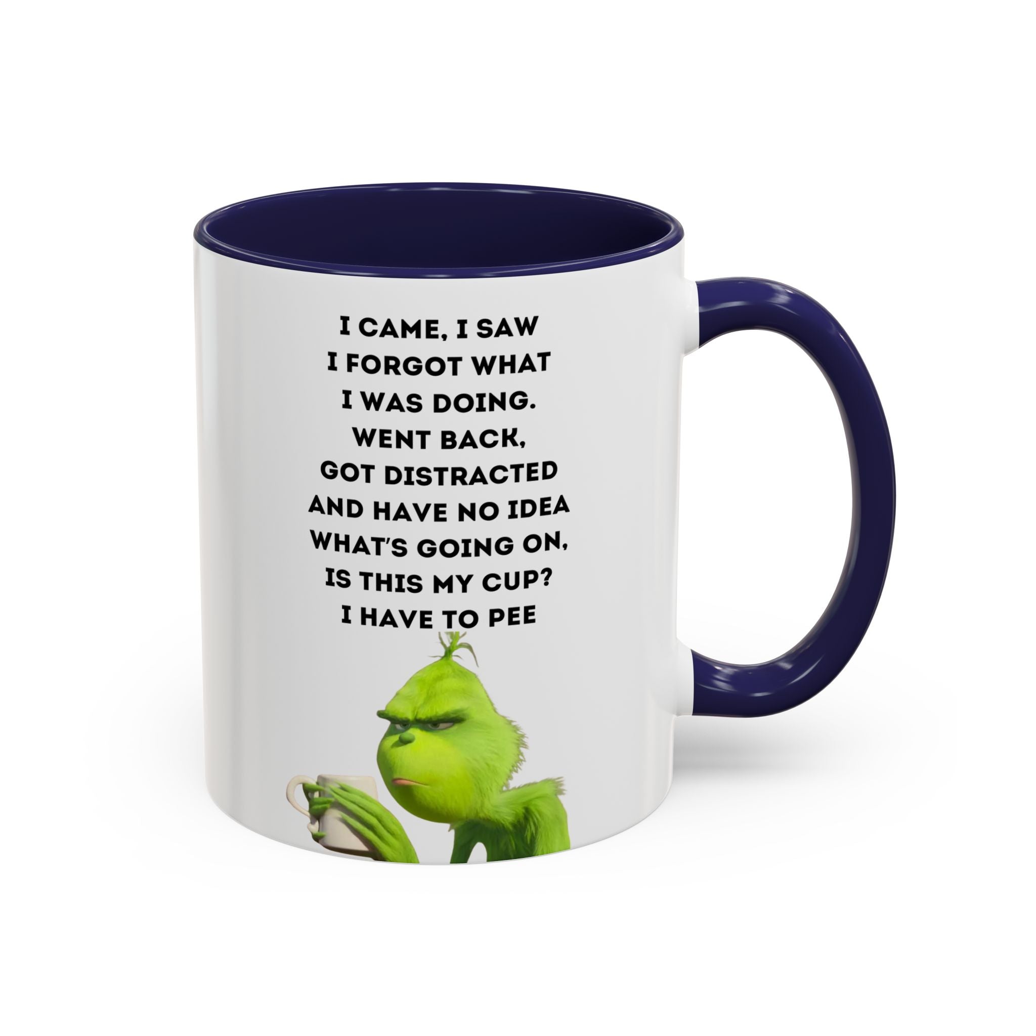 Grumpy Grinch Quote Accent Coffee Mug | Funny Holiday Coffee Cup