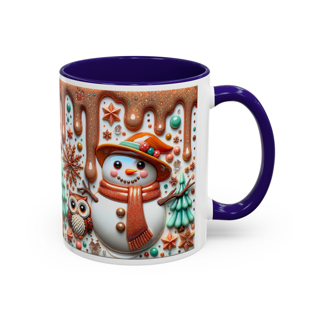 Colorful Holiday Mugs: Festive Owl & Snowman Design, Winter Gift, Christmas Coffee Cup, Cozy Kitchen Decor, Hot Cocoa Mug