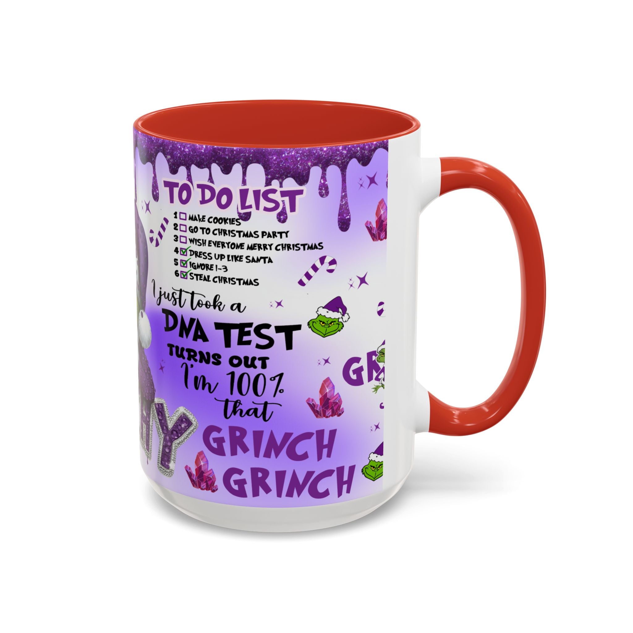 Grinchy Coffee Mug - Fun Holiday Mug, Christmas Gift, Office Decor, Grinch Lovers, DNA Test Humor