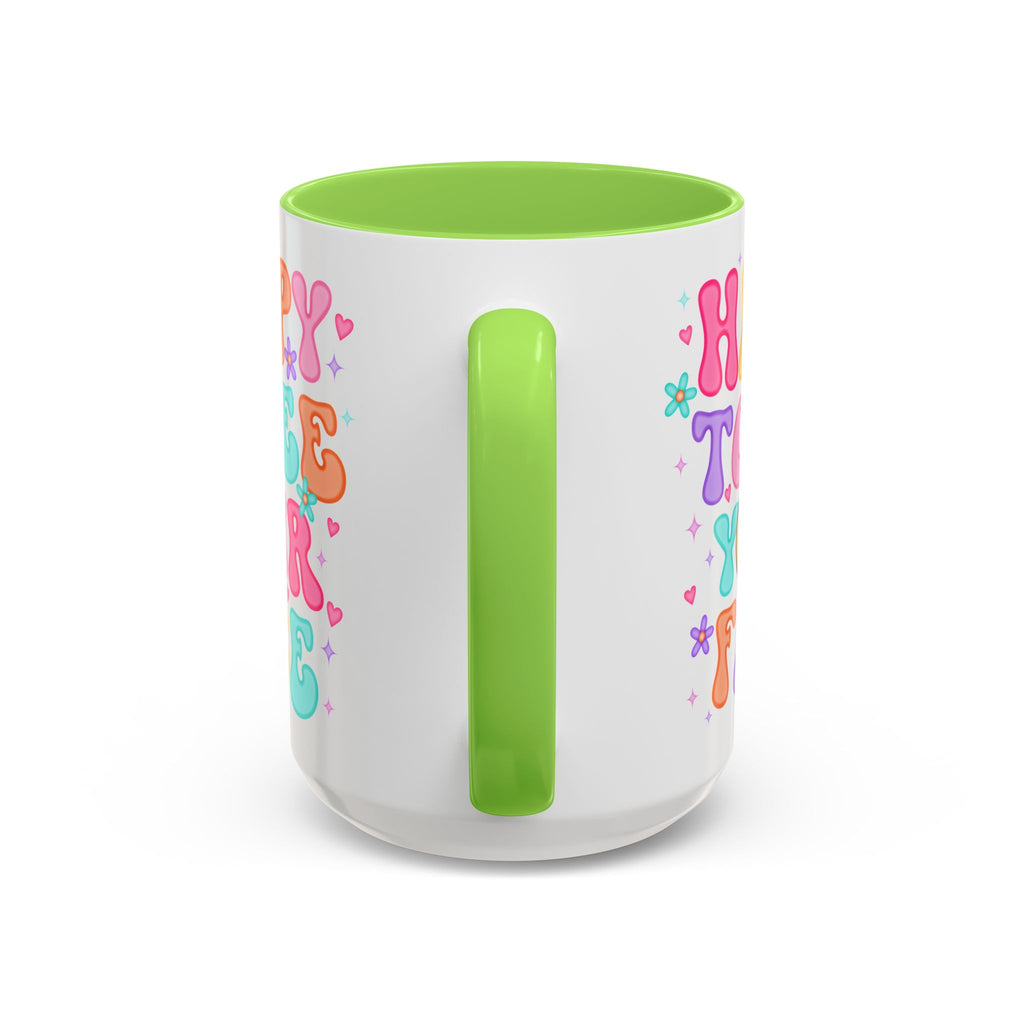Happy To See Your Face Colorful Coffee Mug — Retro Smiley 11oz/15oz