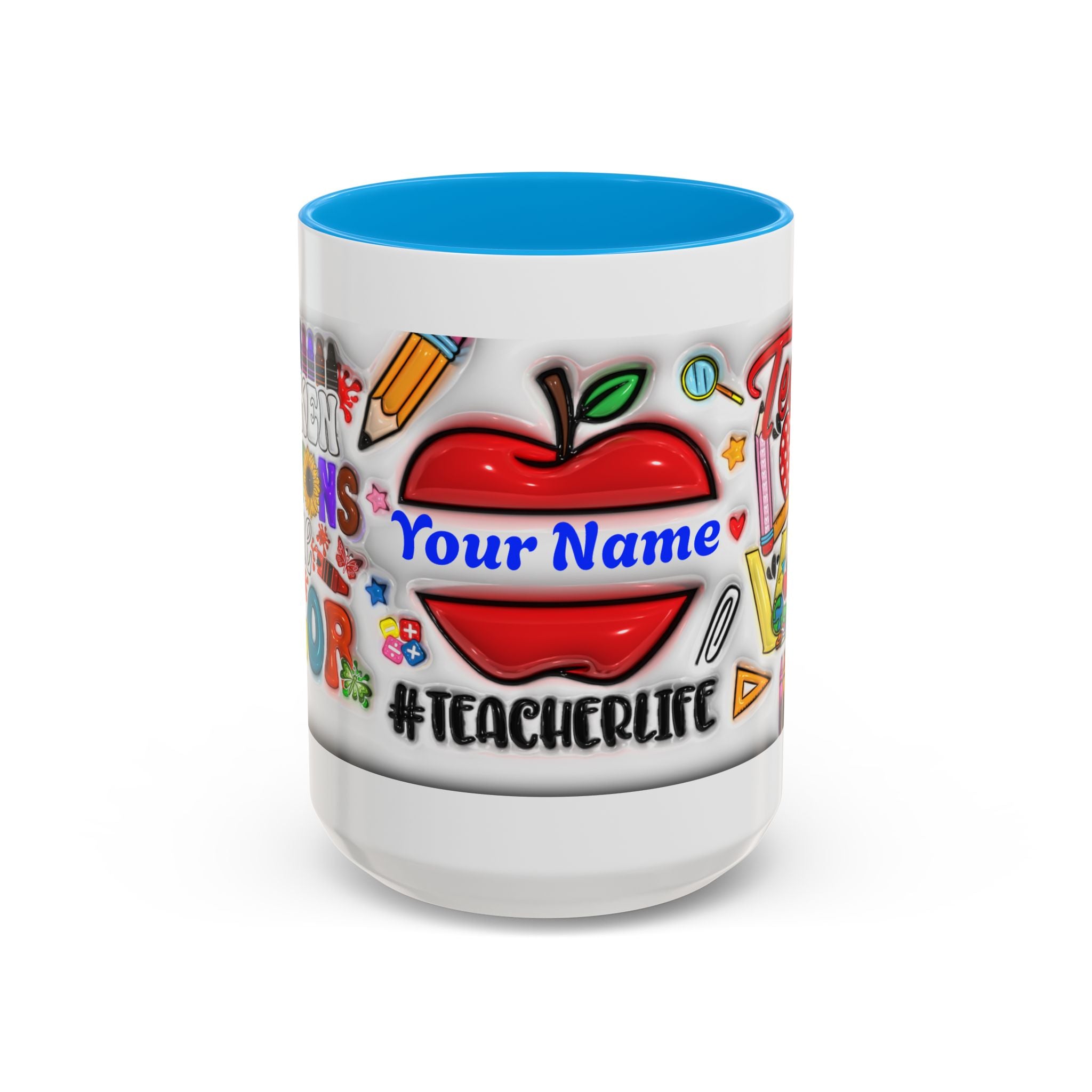Personalized Teacher Mugs | Colorful 11oz & 15oz Coffee Cups | Fun Gift for Educators | Back to School | Teacher Appreciation