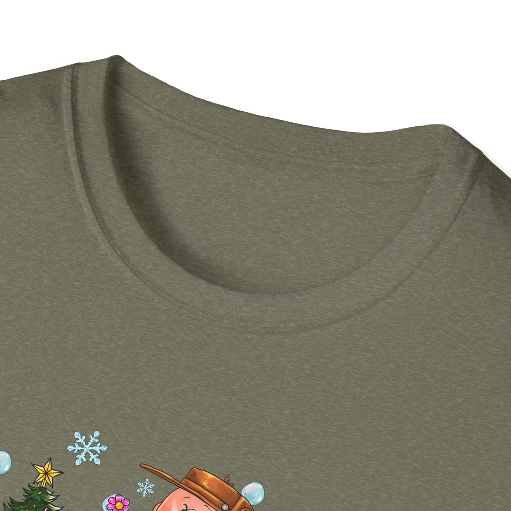 Holiday Cartoon Characters T-Shirt | Christmas Kids Crew Illustration