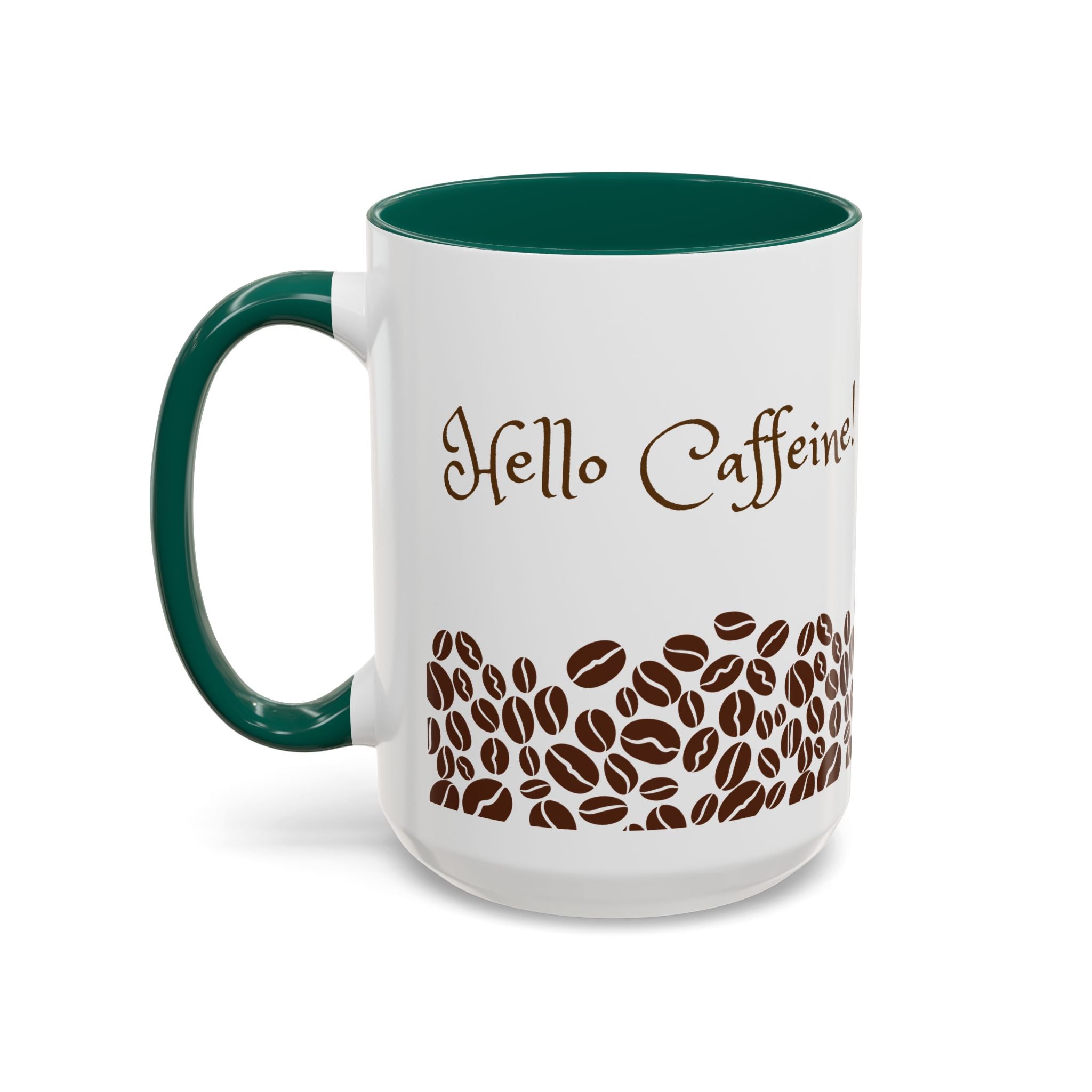 Hello Caffeine! Coffee Bean Ceramic Mug (11oz & 15oz)