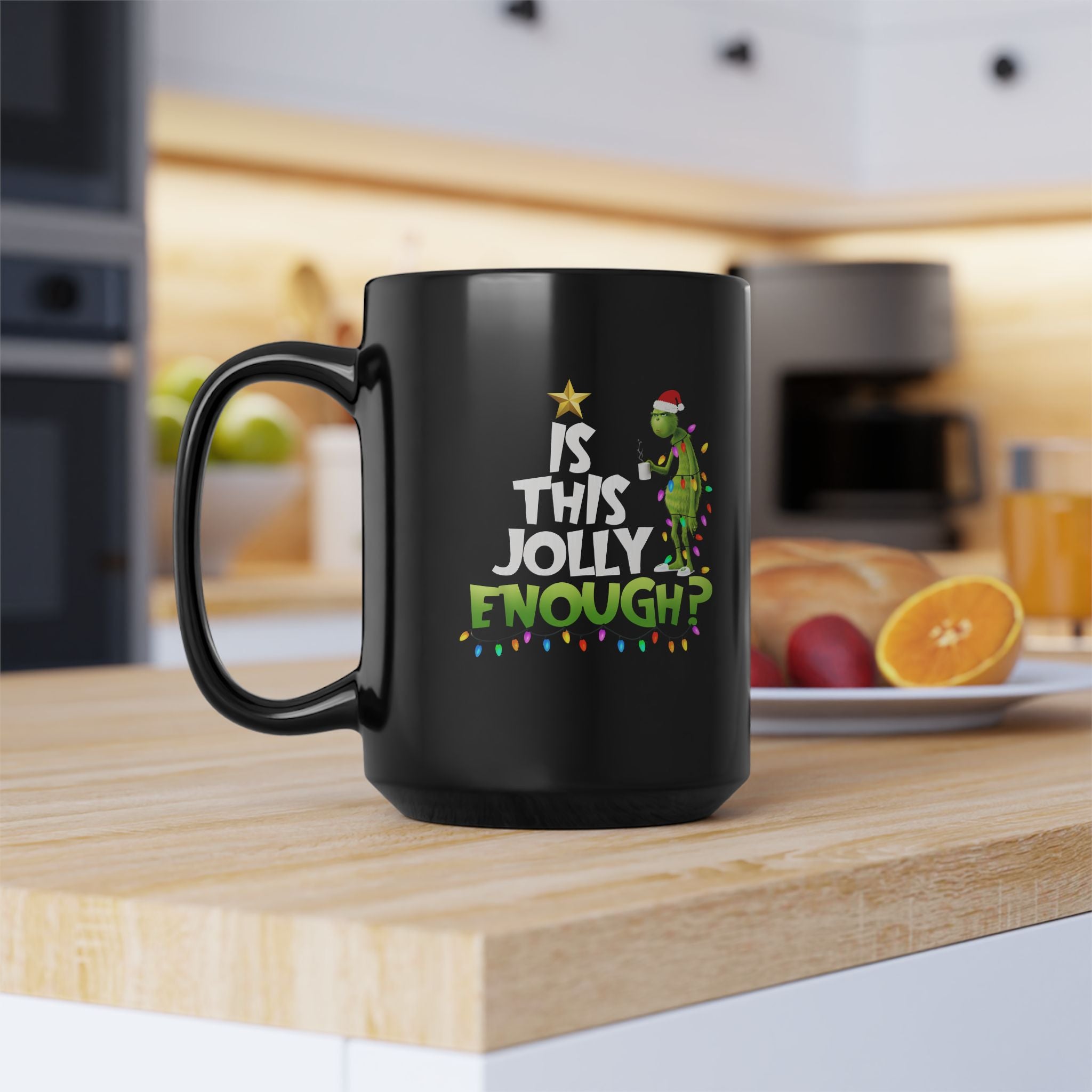 Festive Grinch Mug - Is This Jolly Enough? | Christmas Gift, Holiday Coffee Cup, Grinch Lovers, Fun Winter Mugs, Unique Decor