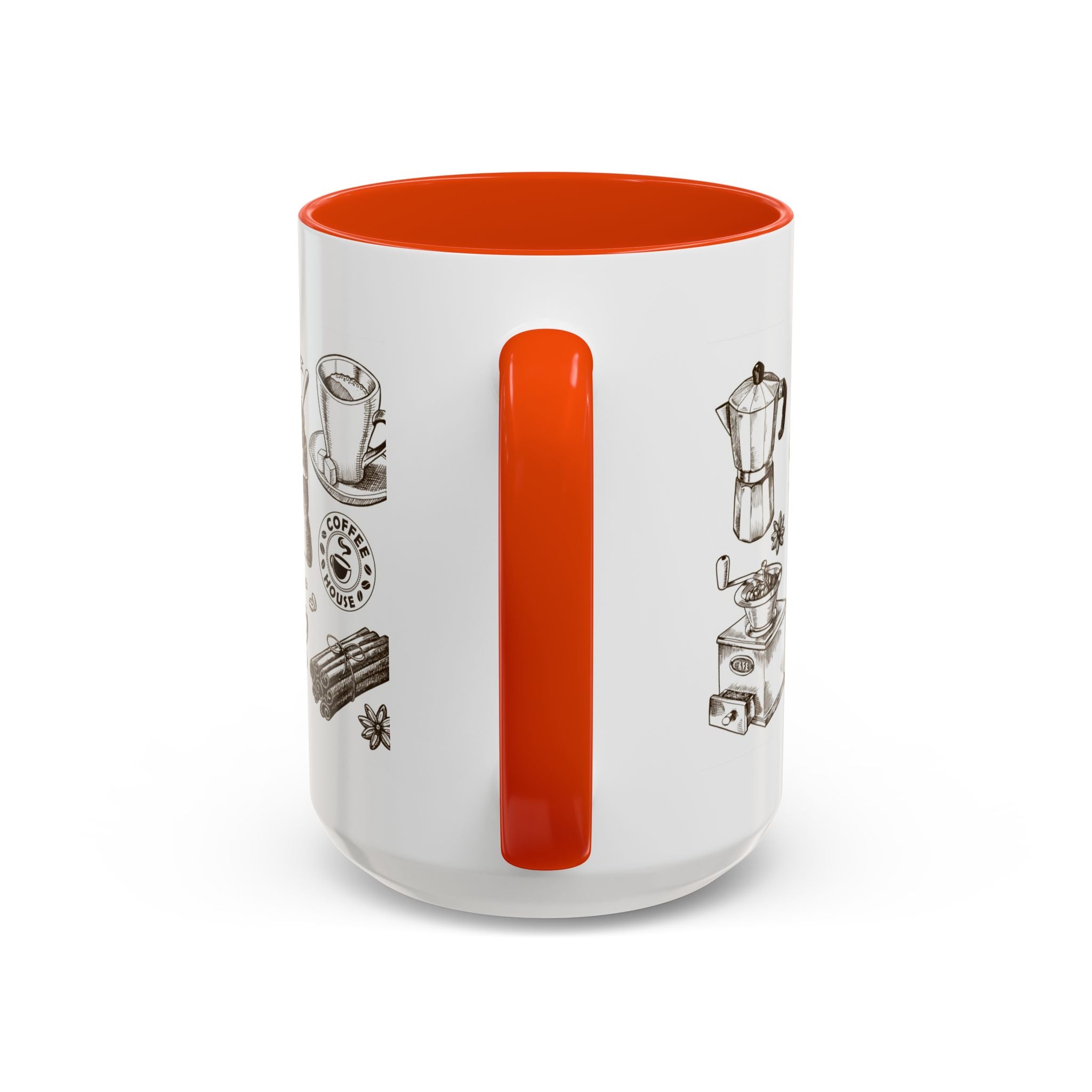 Coffee Pattern Mug — Illustrated Coffee Beans & Brewing Tools (11oz/15oz)