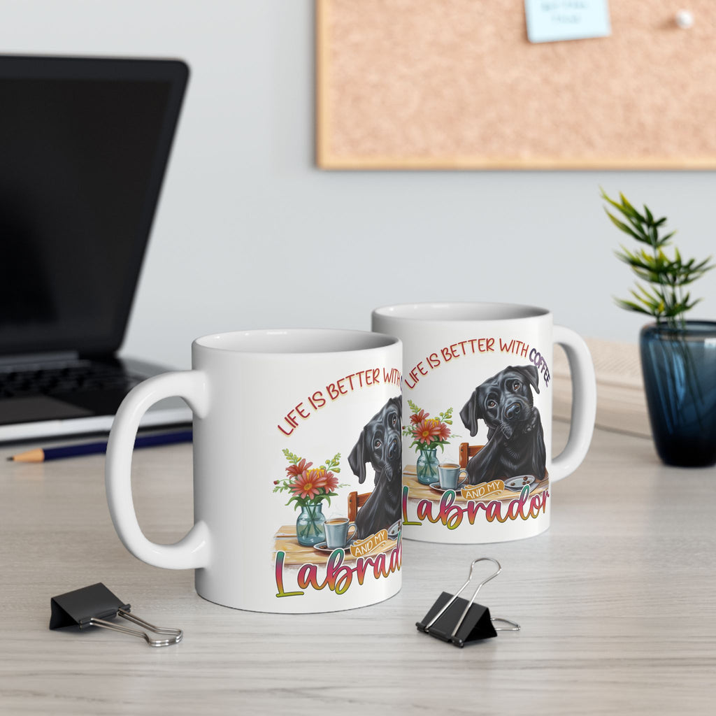 Life Is Better With Coffee Labrador Mug | Ceramic Dog Lover Coffee Cup