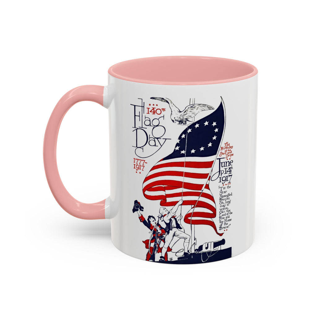 American Flag Day June 14th Parade Illustration Mug | Accent Coffee Mug