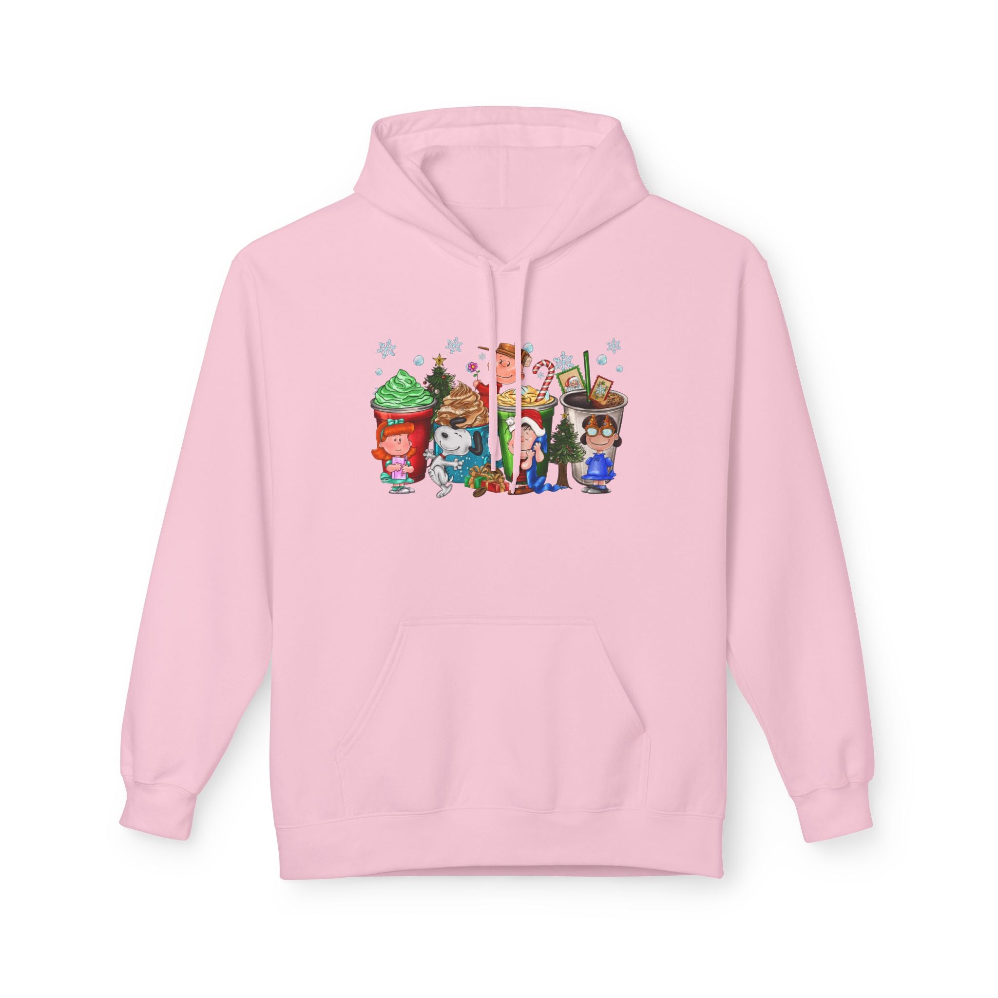Holiday Hot Cocoa Peanut Characters Hoodie | Winter Drink Cartoon Crew