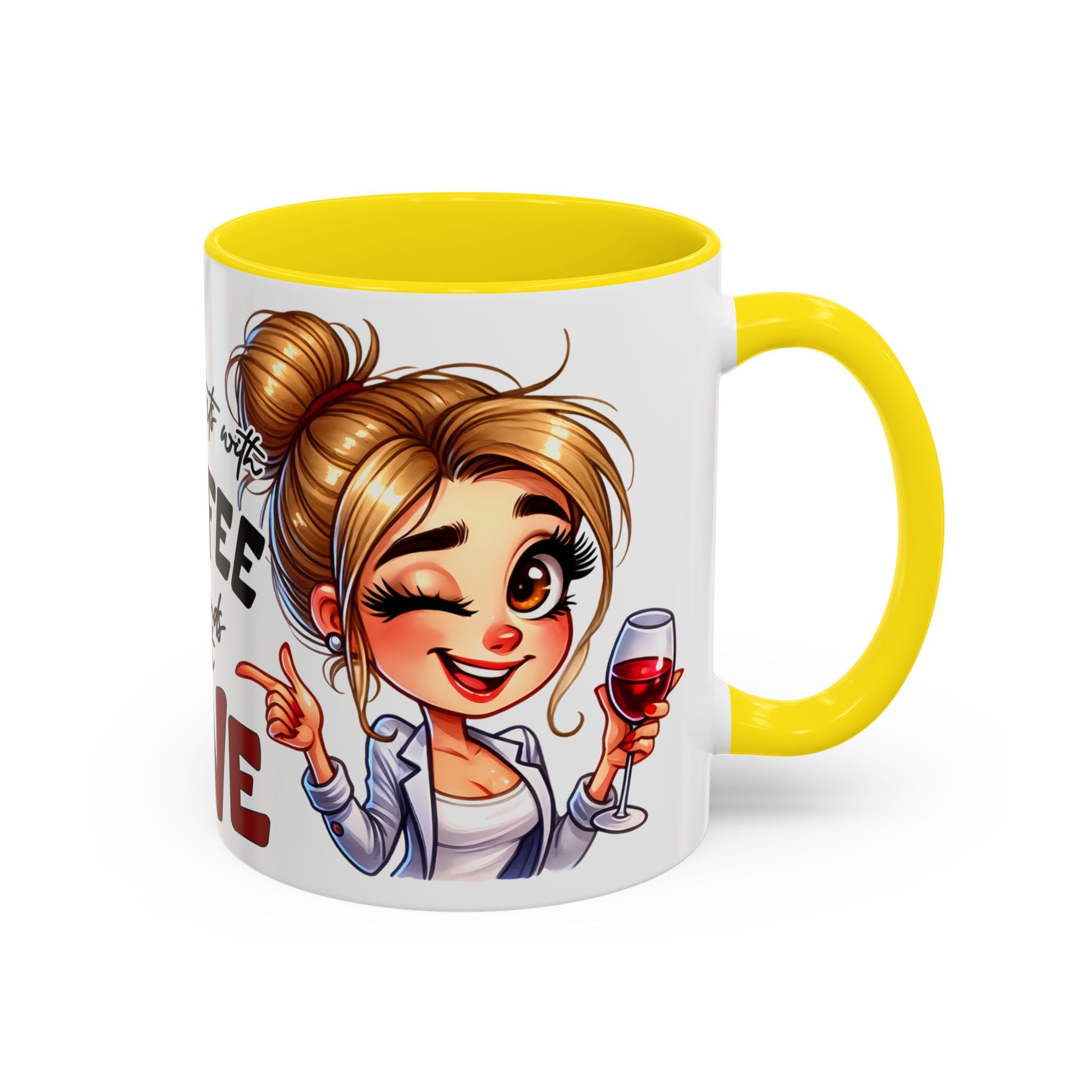My Day Starts With Coffee and Ends With Wine Mug | Accent Coffee Mug