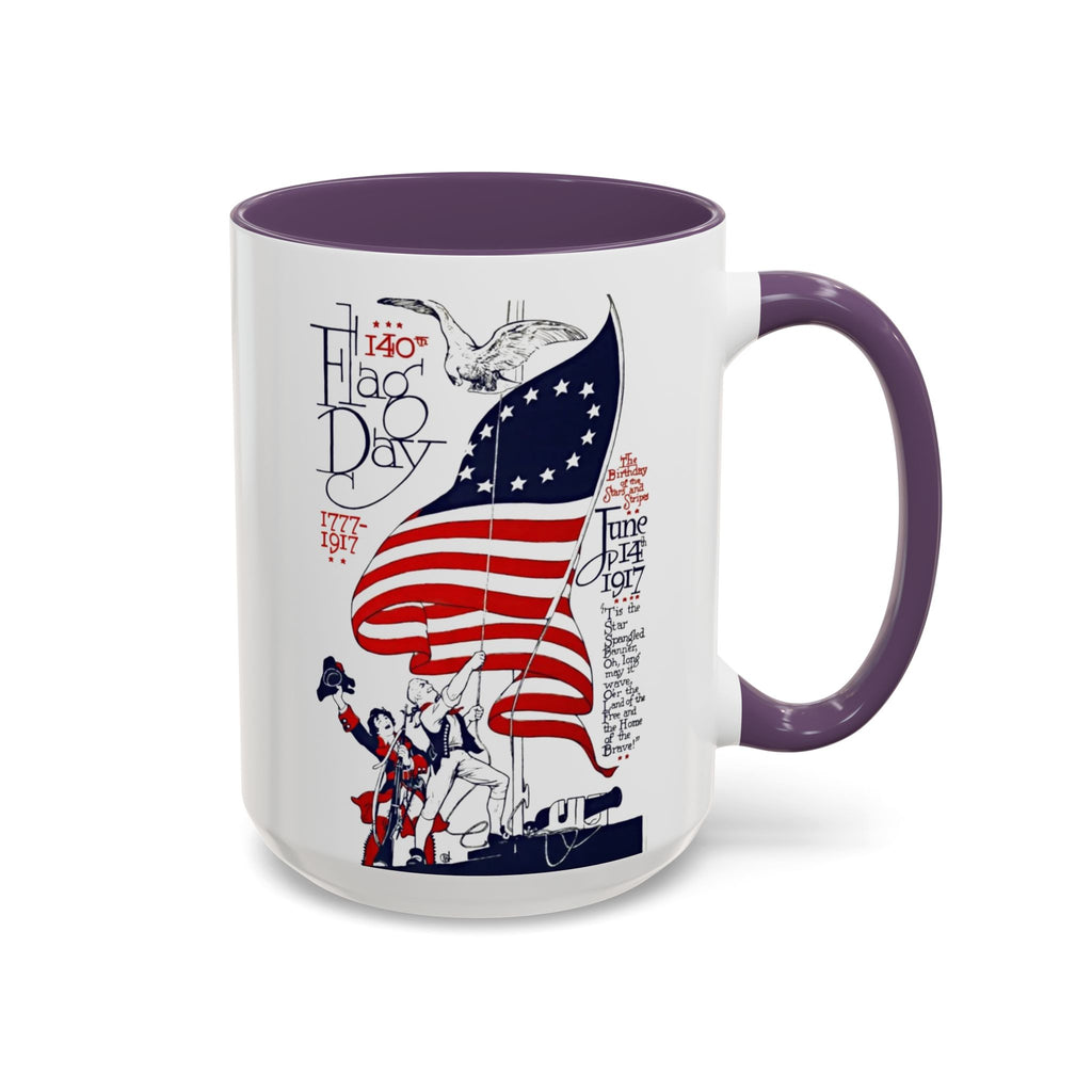 American Flag Day June 14th Parade Illustration Mug | Accent Coffee Mug