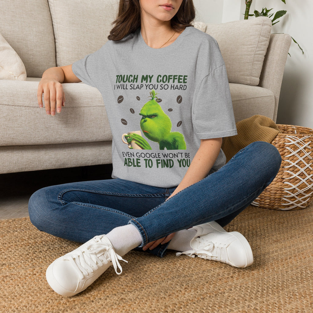 Funny Grinch Coffee T-Shirt, Unisex Tee for Coffee Lovers, Holiday Gift, Quirky Humor Shirt, Perfect for Christmas and Birthdays