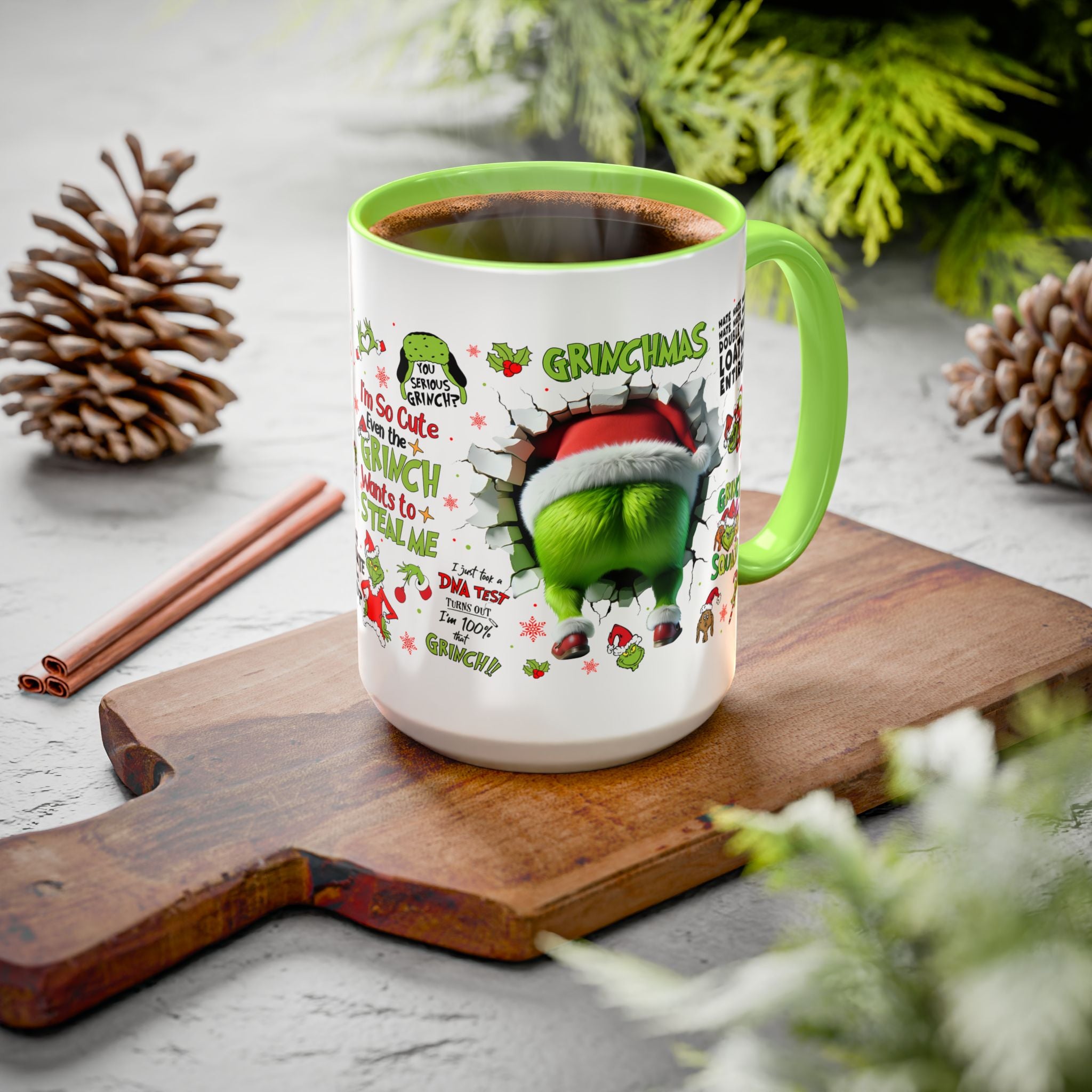 Colorful Grinch Mugs for Holiday Cheer, Funny Coffee Cups, Christmas Gift, Grinch Lovers, Festive Kitchen Decor