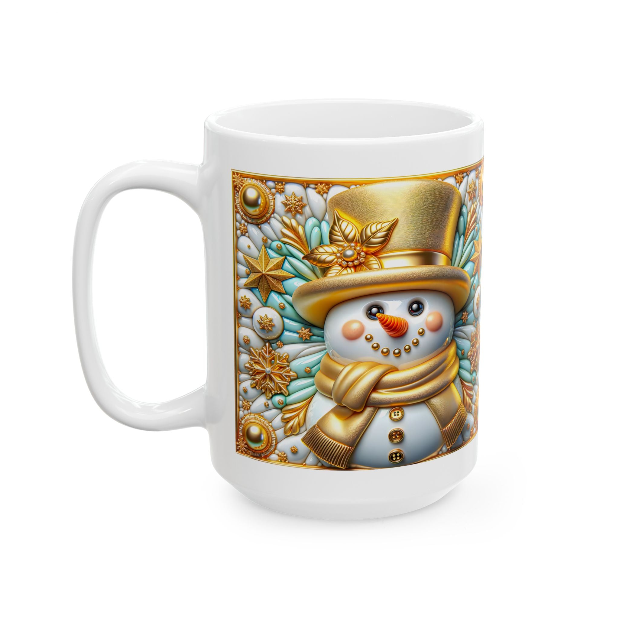 Festive Snowman Ceramic Mug - Perfect for Holiday Gifting, Winter Celebrations, Cozy Home Decor, Christmas Kitchenware, Seasonal Drinkware