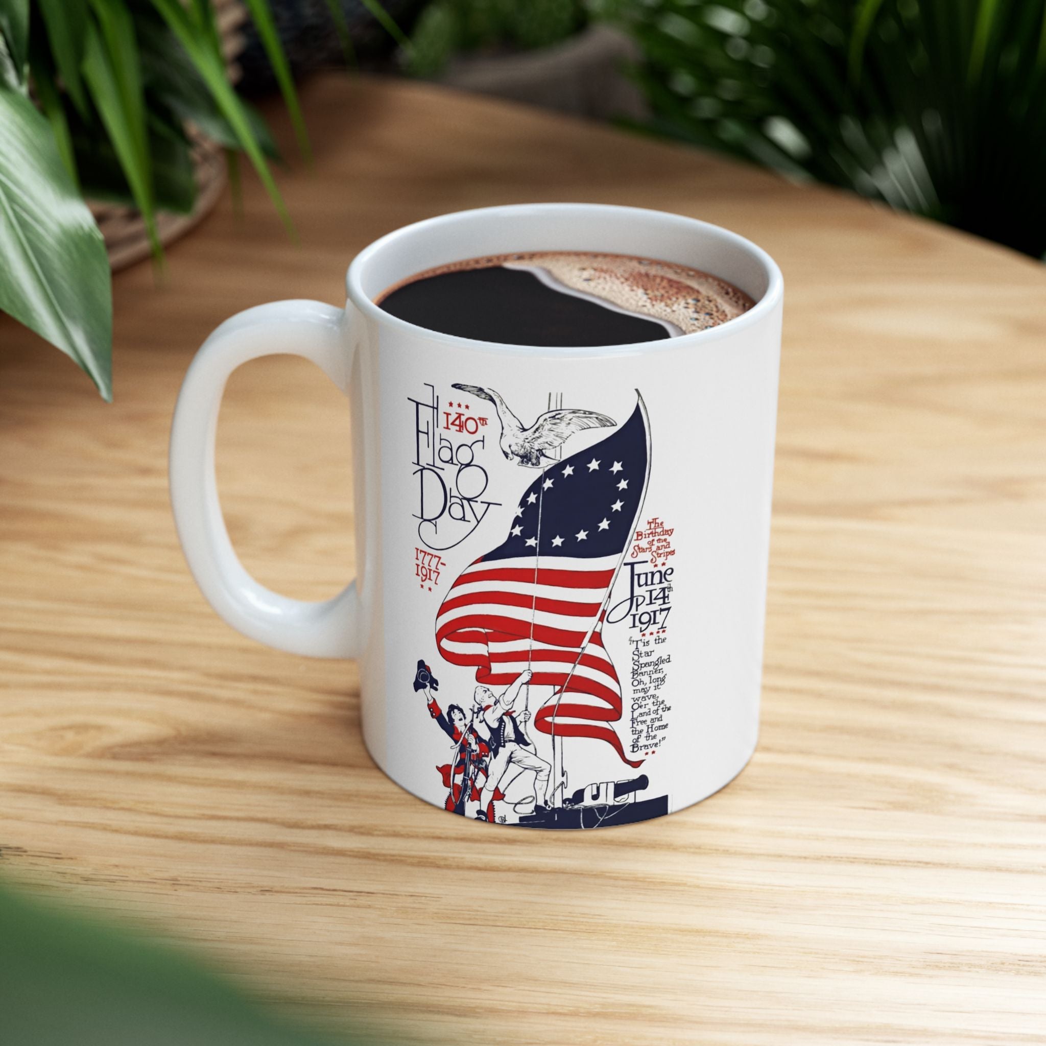 American Flag Day  Illustration Mug | Patriotic 11oz 15oz Ceramic