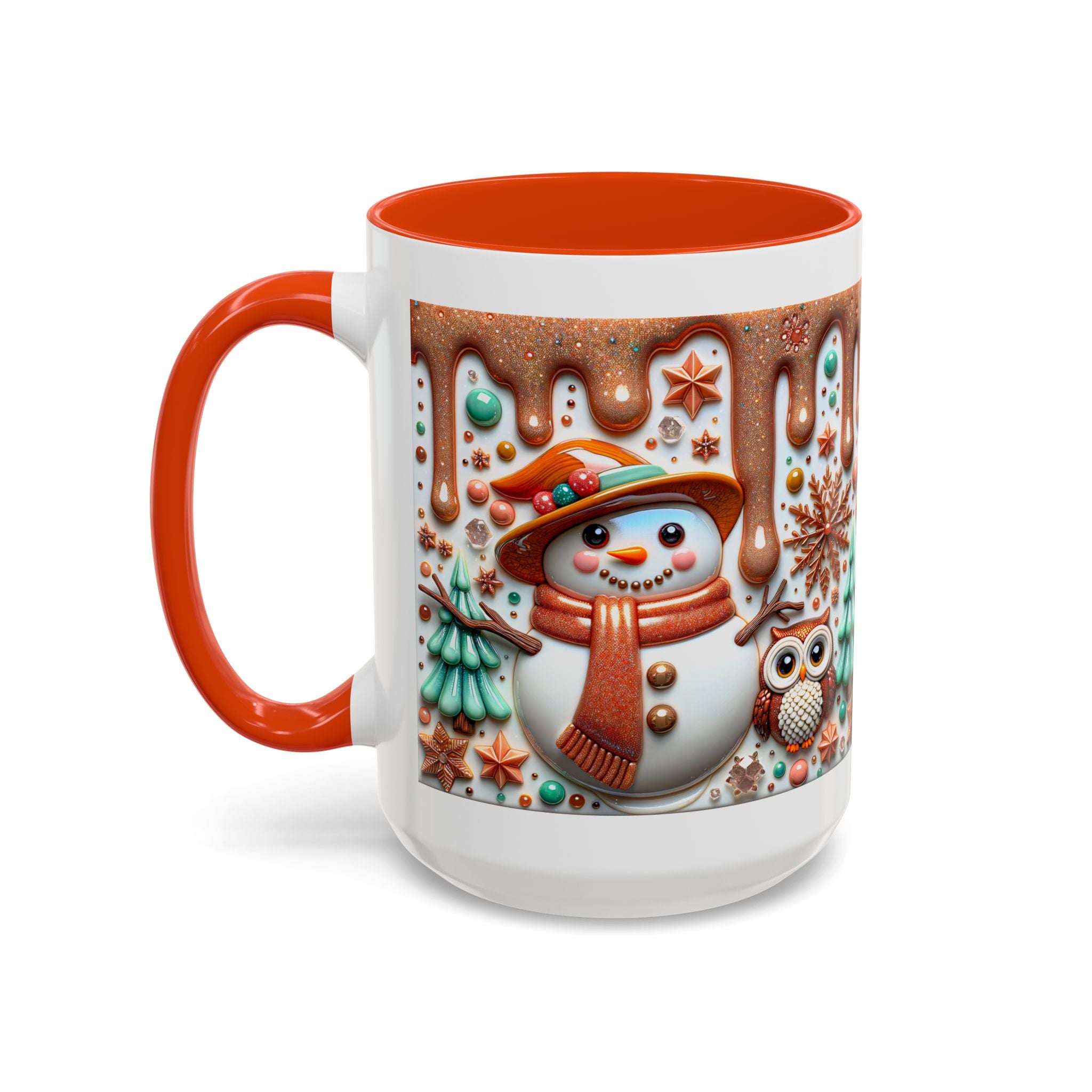 Colorful Holiday Mugs: Festive Owl & Snowman Design, Winter Gift, Christmas Coffee Cup, Cozy Kitchen Decor, Hot Cocoa Mug