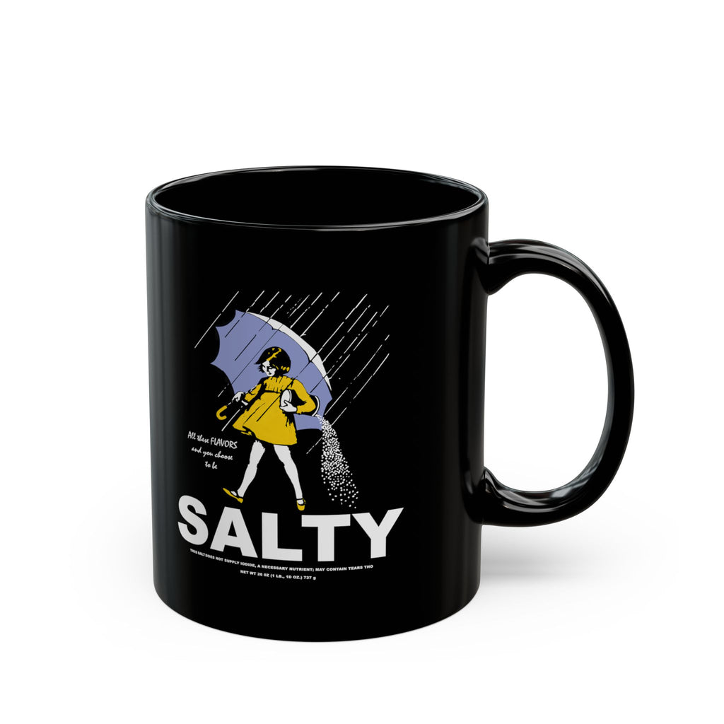 Salty Rainy Day Coffee Mug — Funny 'Salty' Rain Umbrella Design (11oz & 15oz)