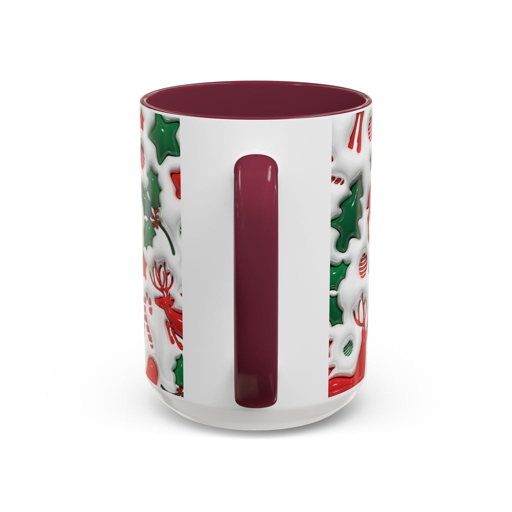 Festive Holiday Mugs, Christmas Coffee Cups, Colorful Reindeer and Candy Cane Design, Cozy Winter Drinkware, Perfect Gift for Holidays