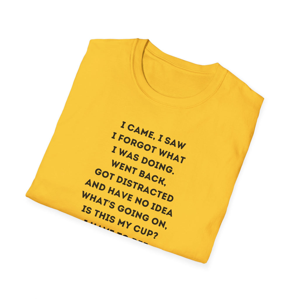 Forgetful Mini Character I Have To Pee T-Shirt | Funny Quote Tee