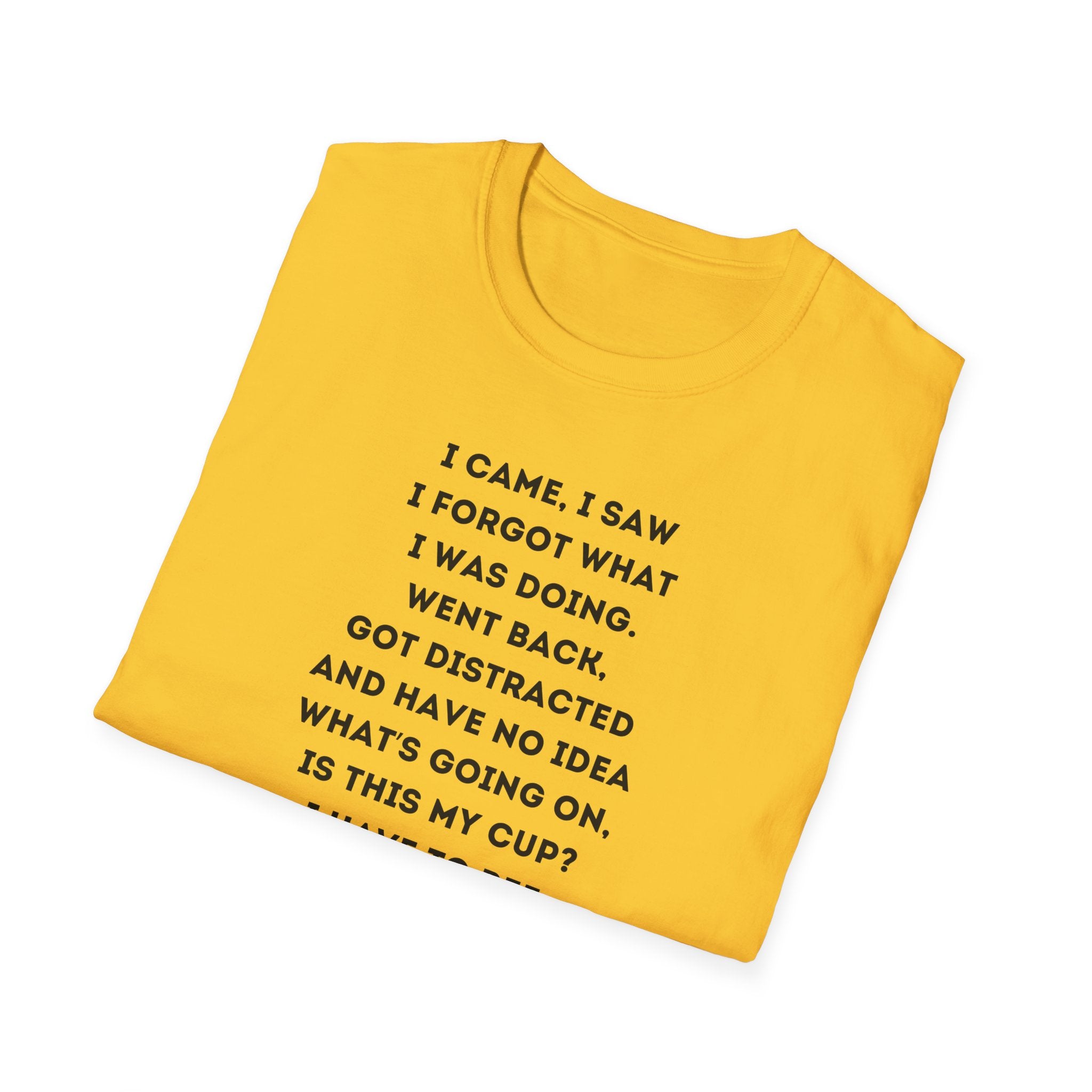 Forgetful Mini Character I Have To Pee T-Shirt | Funny Quote Tee