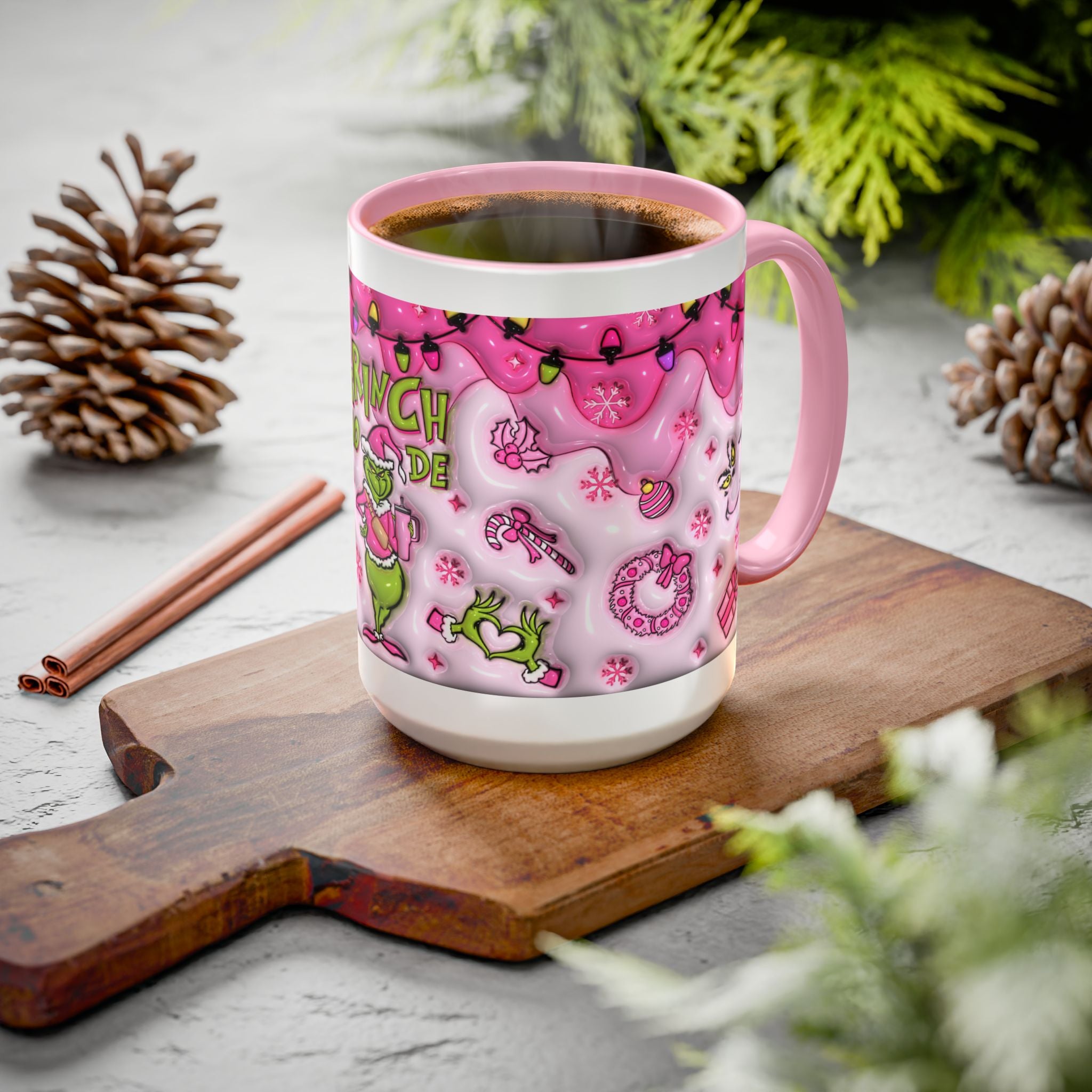 Colorful Grinch Mug, Holiday Gift, Whimsical Drinkware, Festive Coffee Cup, Christmas Decor, Grinch Mode Mug