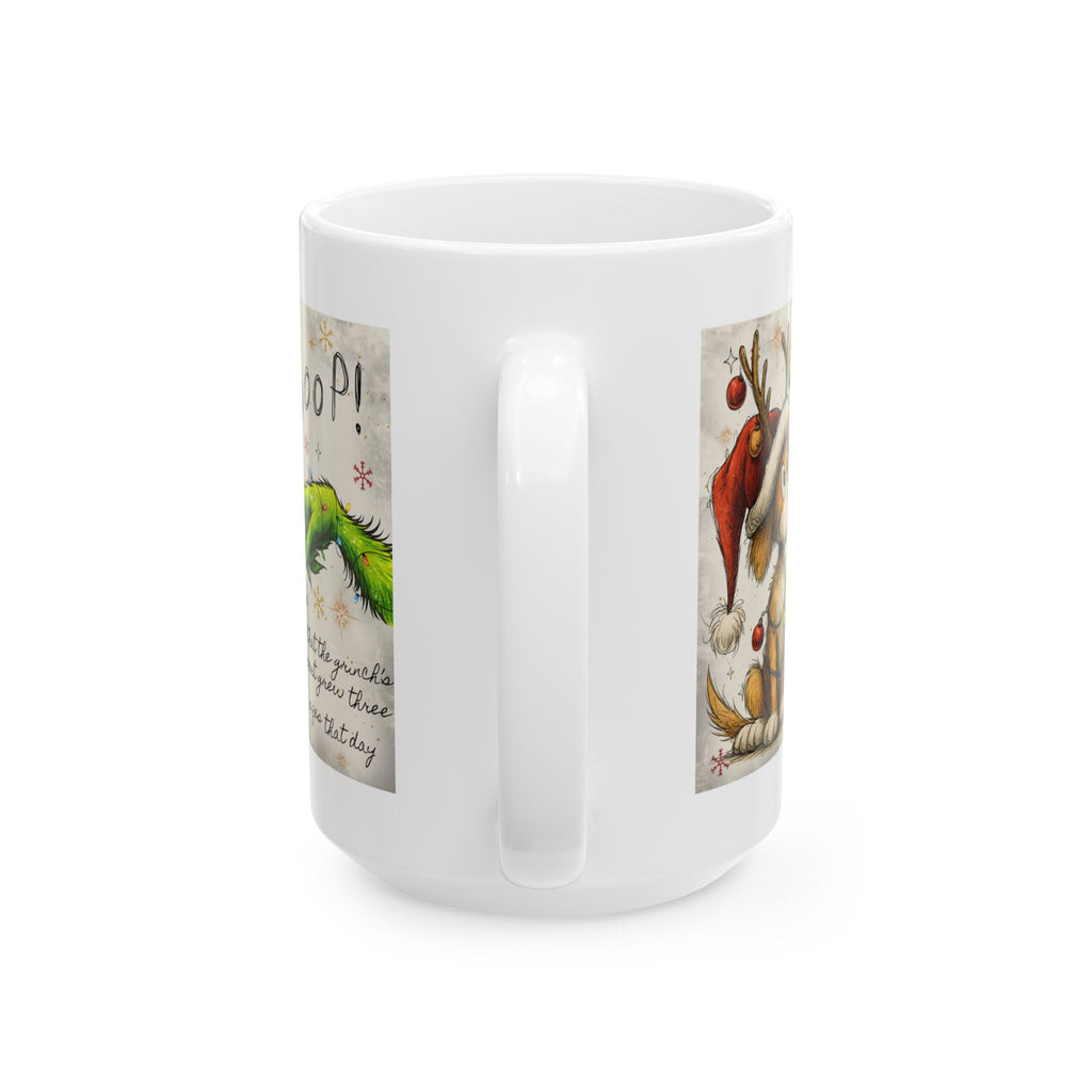 Grinch Paw & Reindeer Puppy Christmas Mug | Ceramic Coffee Mug