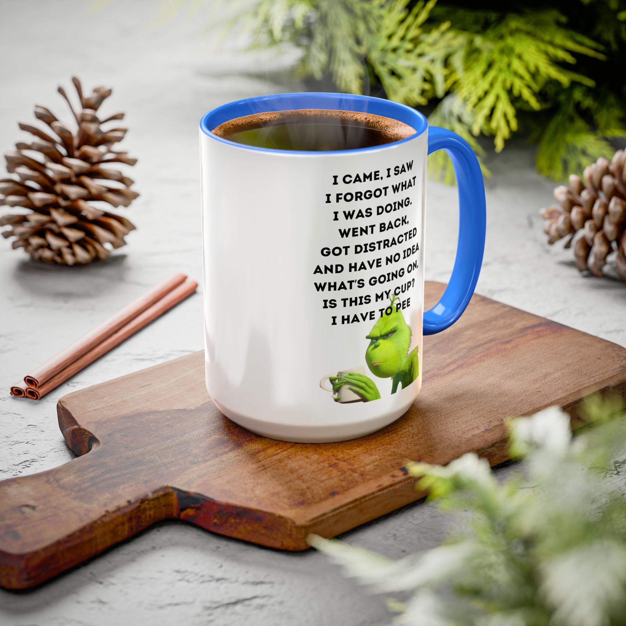 Colorful Grinch Coffee Mug, Fun Holiday Gift, Funny Tea Cup, Quirky Kitchen Decor, Grinch Fan Mug, Christmas Gift Idea