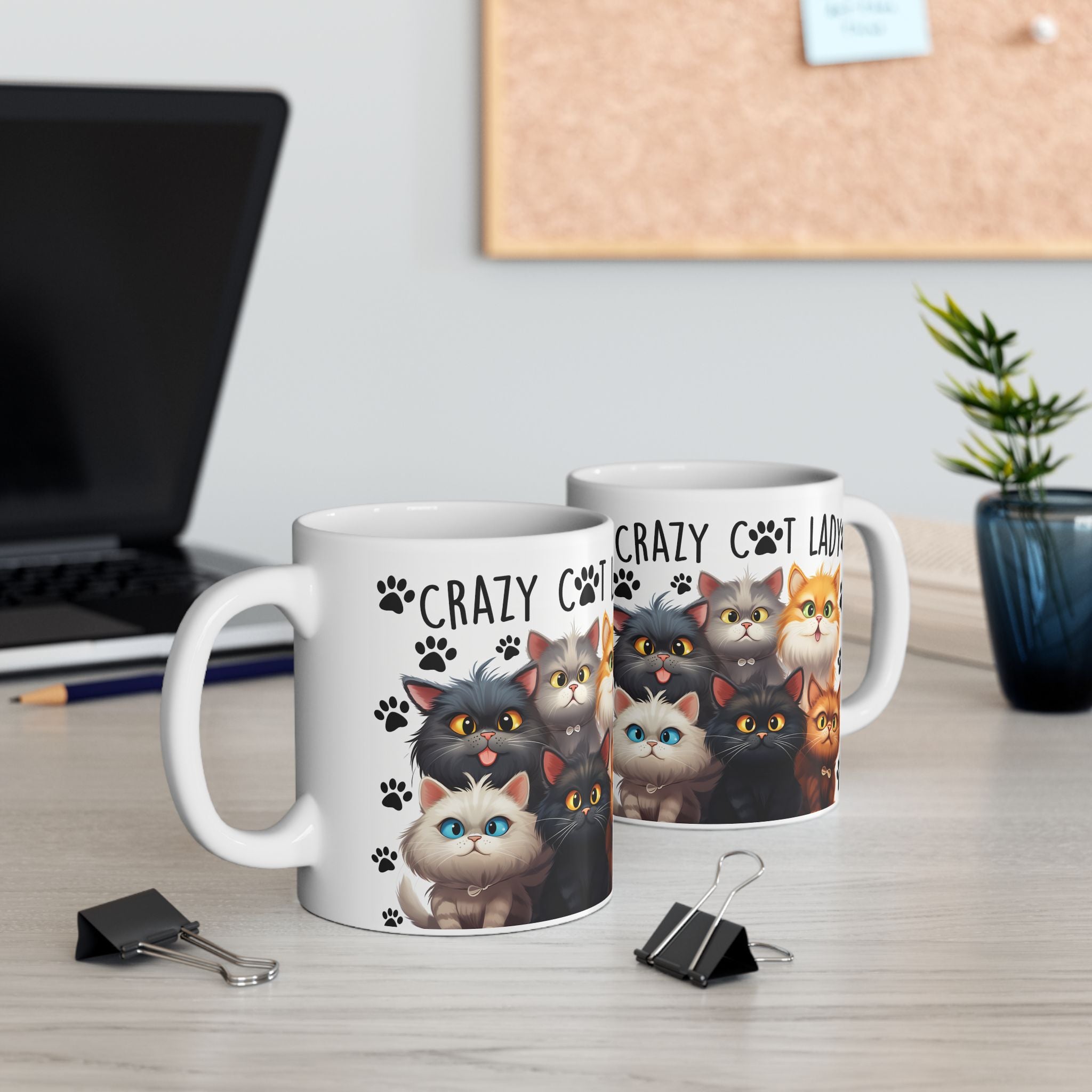 Crazy Cat Lady Cute Kittens Mug | Ceramic Coffee Tea Cup