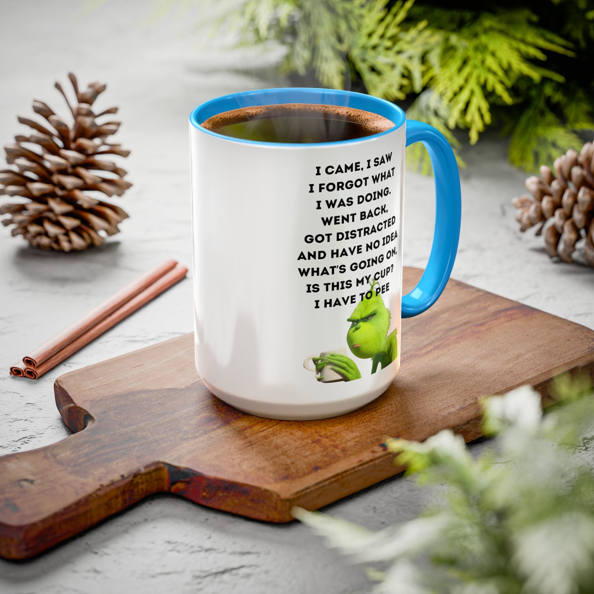 Colorful Grinch Coffee Mug, Fun Holiday Gift, Funny Tea Cup, Quirky Kitchen Decor, Grinch Fan Mug, Christmas Gift Idea