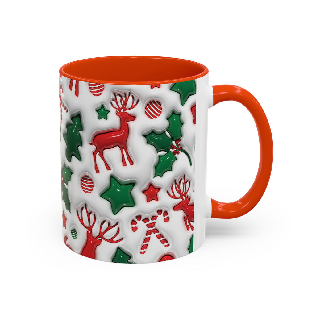 Festive Holiday Mugs, Christmas Coffee Cups, Colorful Reindeer and Candy Cane Design, Cozy Winter Drinkware, Perfect Gift for Holidays