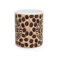 Coffee Beans Pattern Mug | First Drink Coffee Then Do Things Ceramic Mug