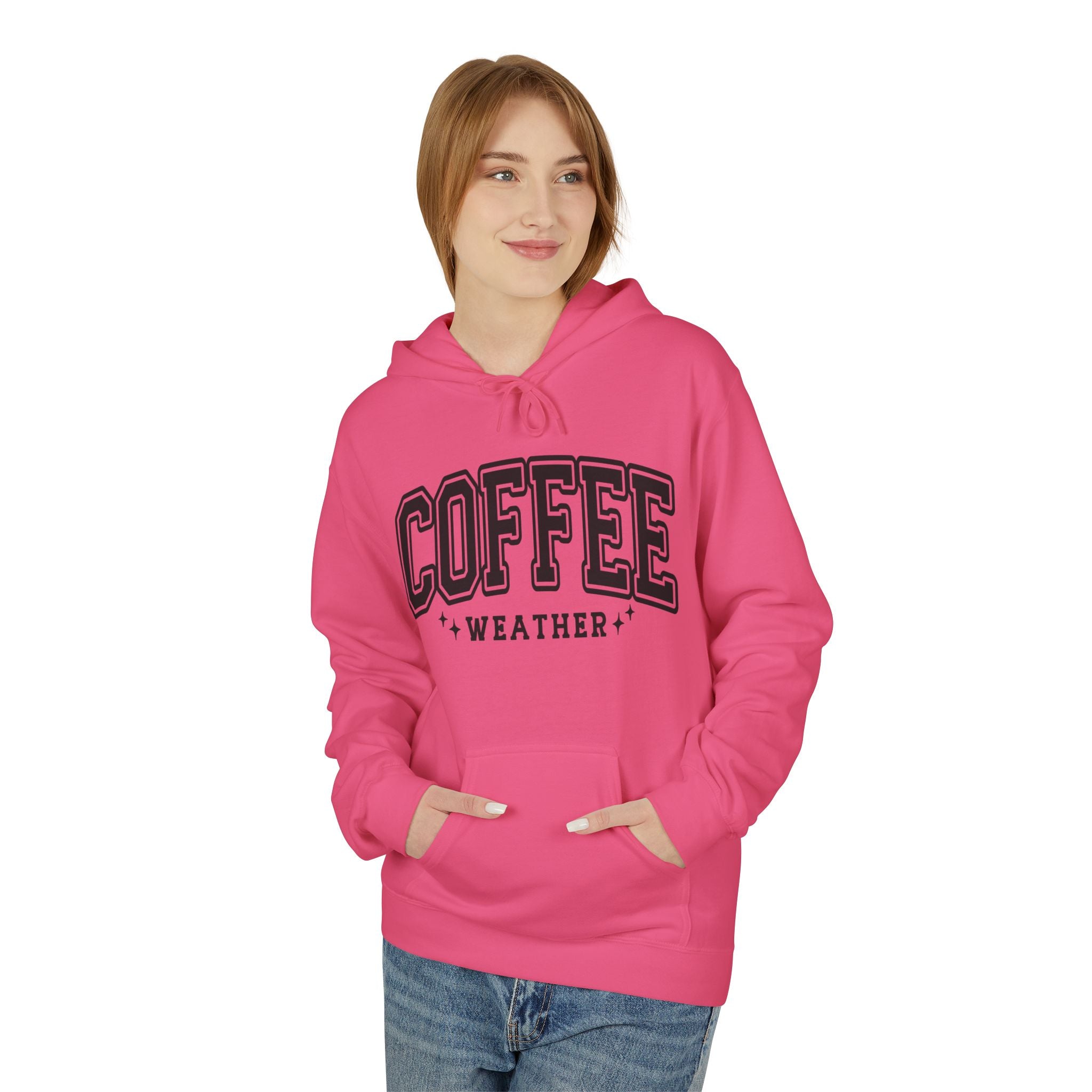Cozy Coffee Weather Hoodie, Unisex Fleece Sweatshirt, Gift for Coffee Lovers, Fall Fashion, Casual Wear, Everyday Comfort