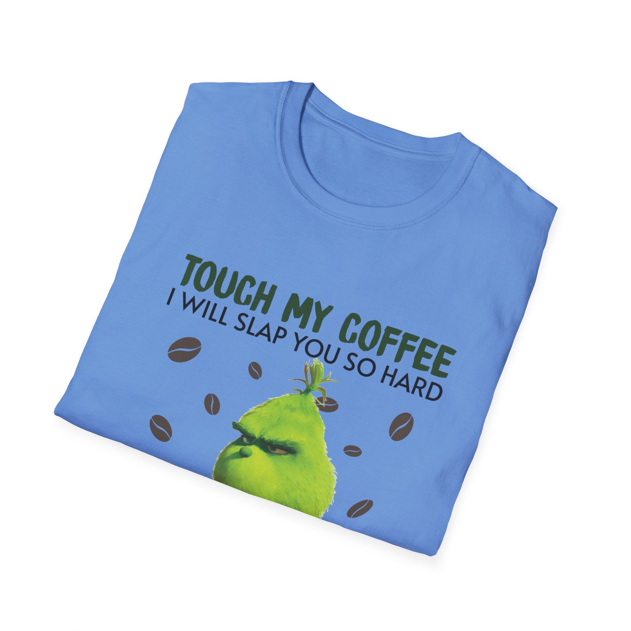 Funny Grinch Coffee T-Shirt, Unisex Tee for Coffee Lovers, Holiday Gift, Quirky Humor Shirt, Perfect for Christmas and Birthdays